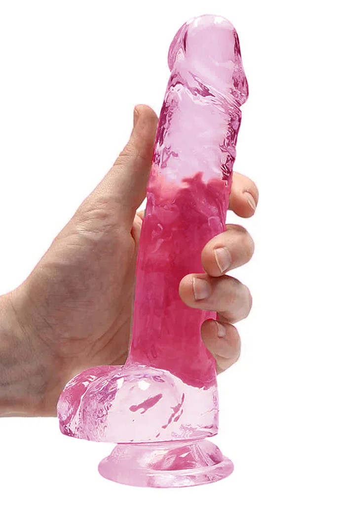 Pembe Şeffaf Realistik Dildo 23 cm