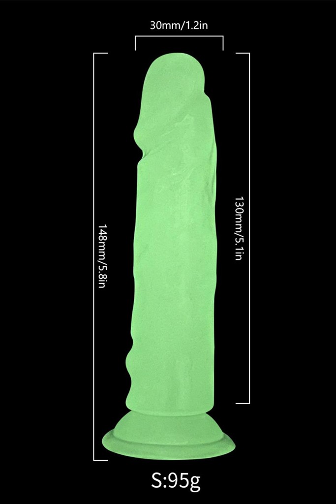 Şeffaf Fosforlu Silikon Dildo 15 cm