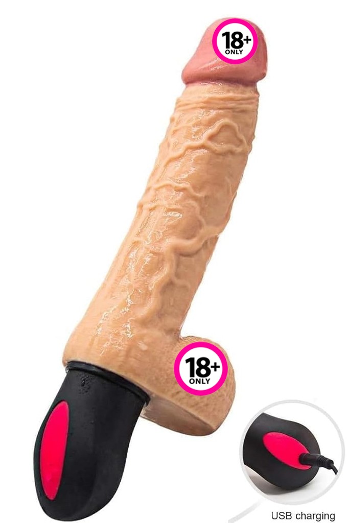 Şarjlı Yumuşak Ten Dokulu Vibratör 19 cm
