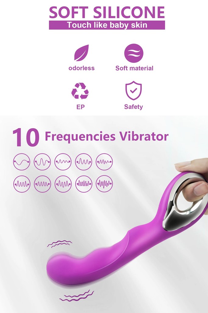 Şarjlı İpeksi Dokulu Vibratör Mor 20cm