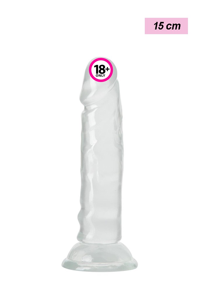 Şeffaf Fosforlu Silikon Dildo 15 cm