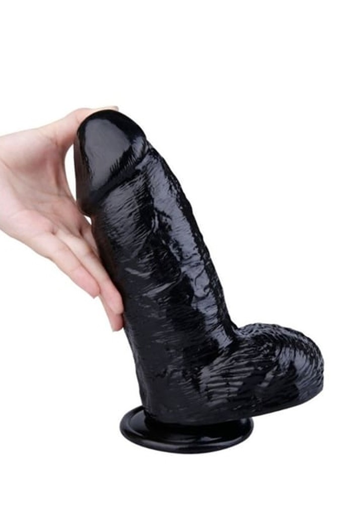 Kalın Siyah Realistik Dildo 24 cm