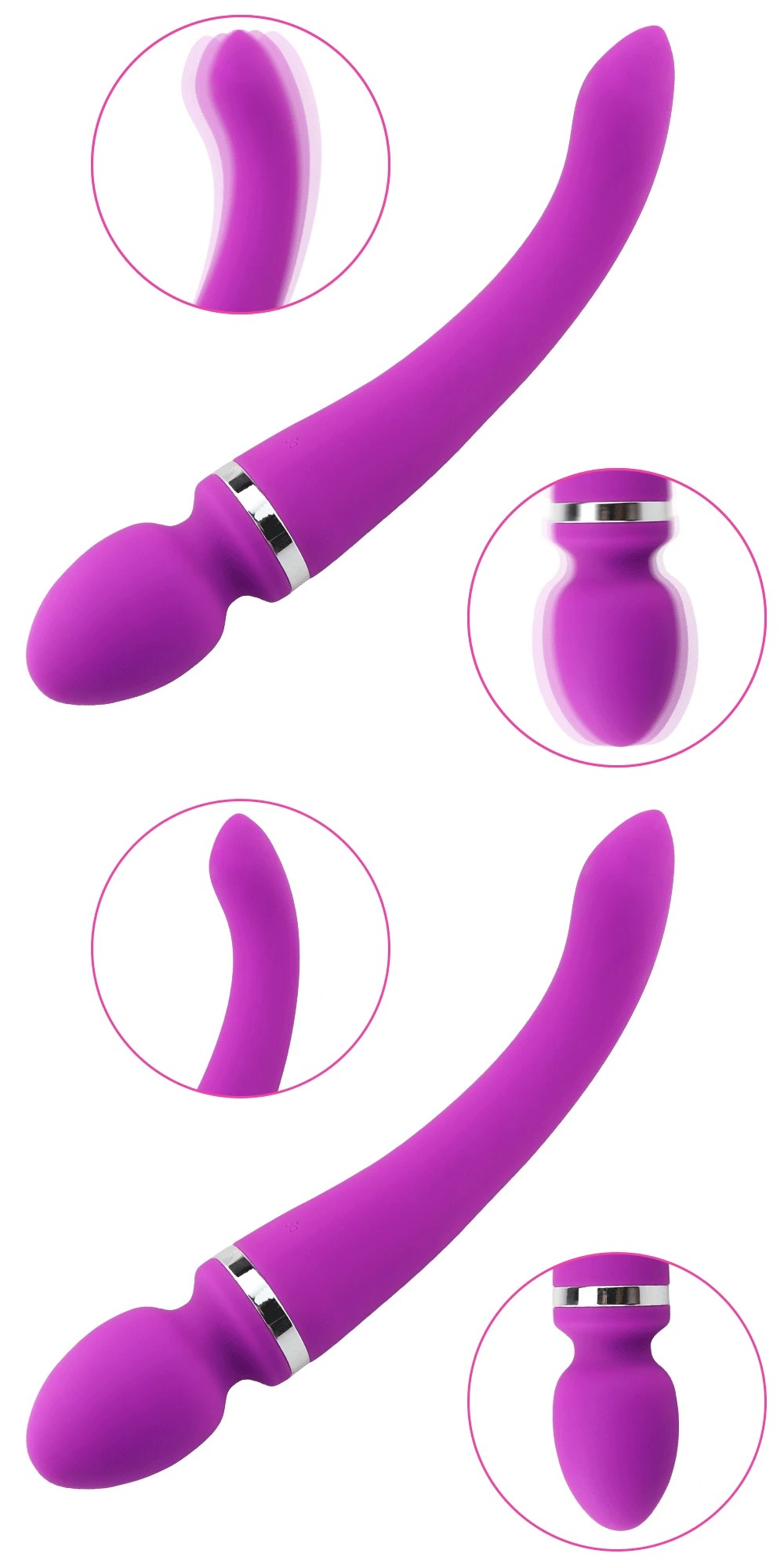 MASSAGE STICK Çift Taraflı G-Spot ve Klitoris Masaj Vibratörü - Mor
