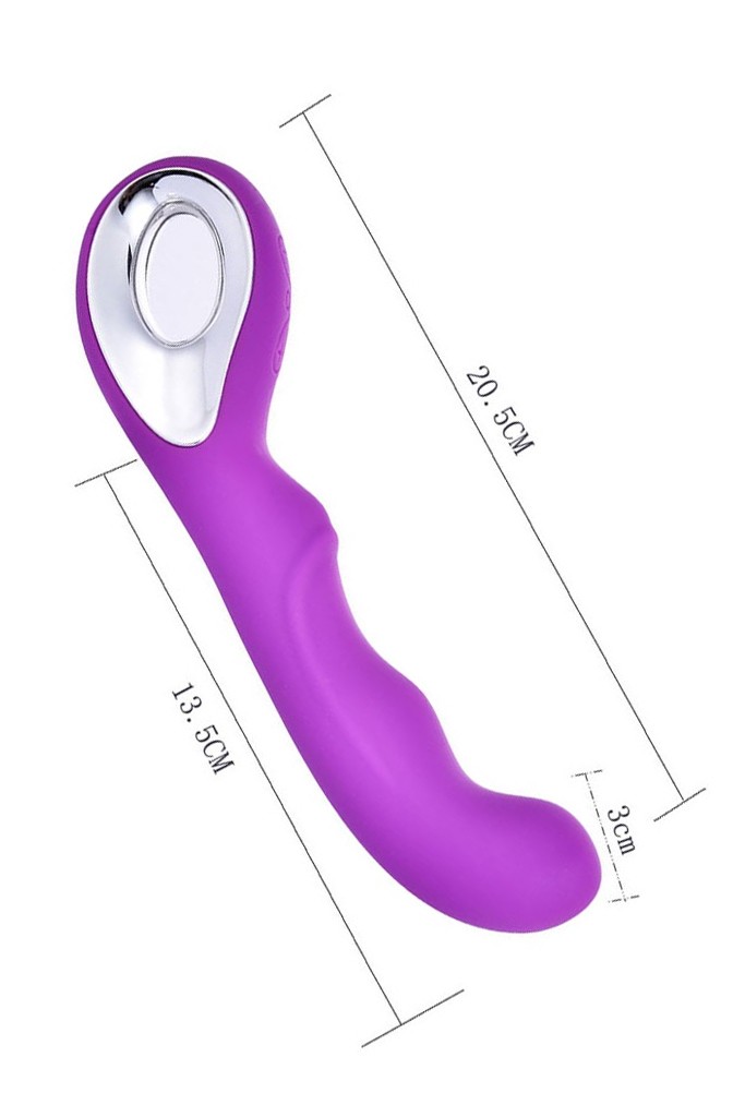 Şarjlı İpeksi Dokulu Vibratör Mor 20cm