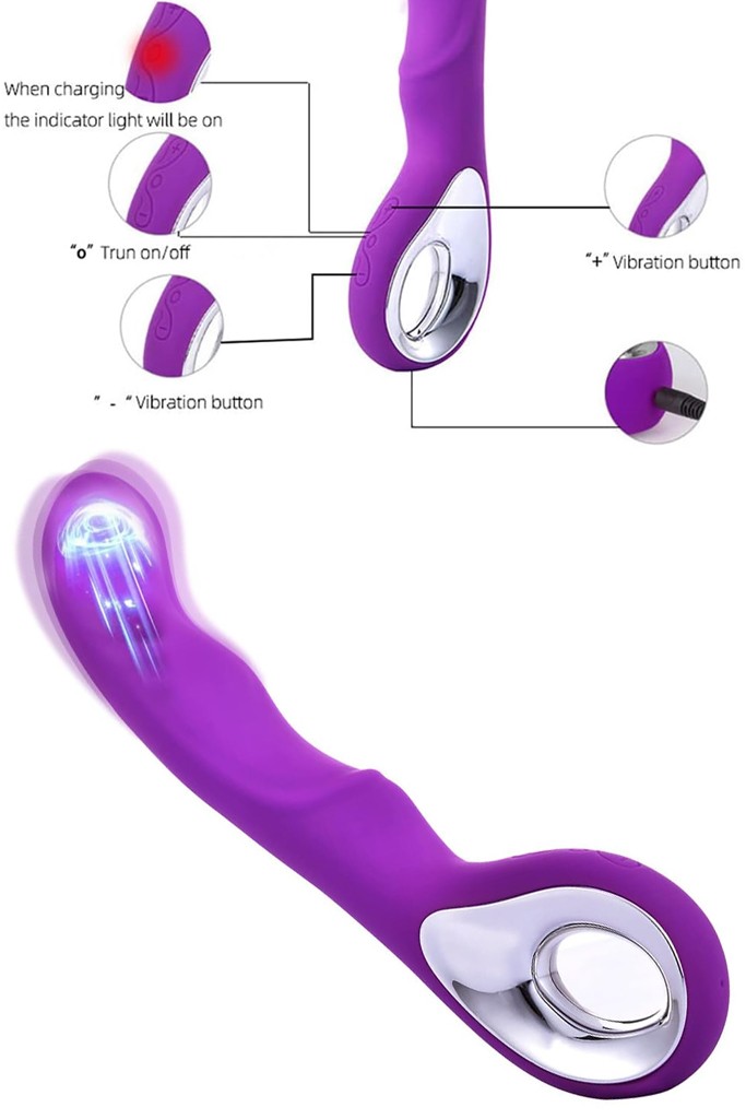 Şarjlı İpeksi Dokulu Vibratör Mor 20cm