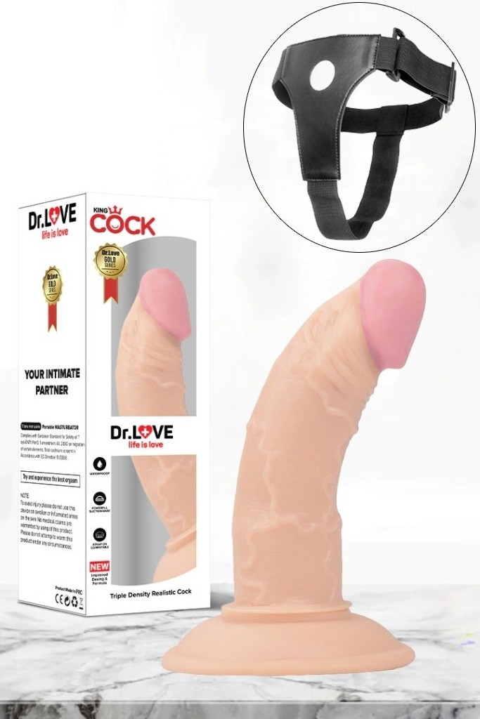 Realistik Titreşimli Damarlı Vantuzlu Kemerli Vibratör - 14 cm