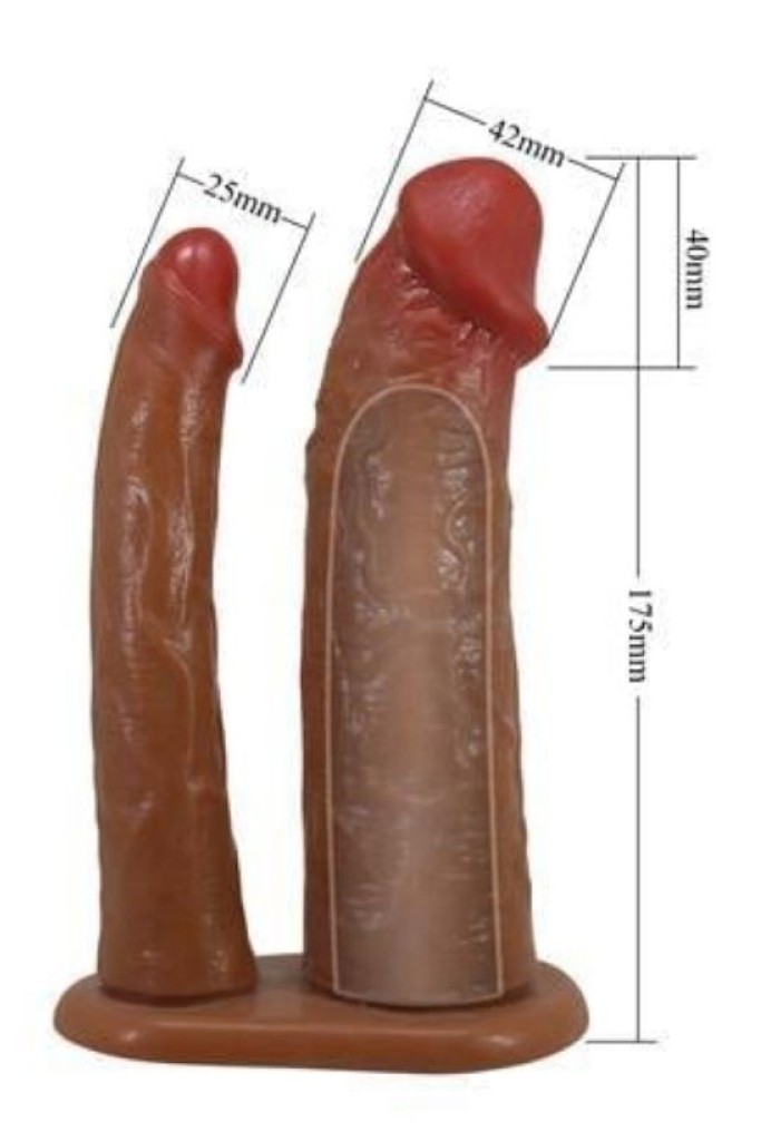 Keaven 4cm Uzatmalı İçi Boş Çatal Protez Strapon Penis