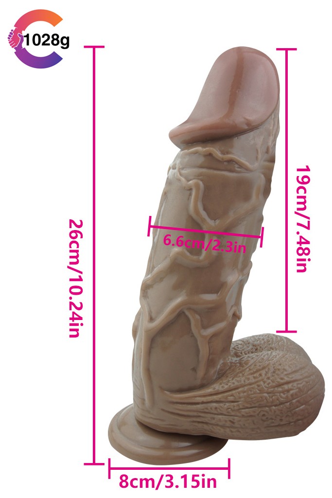 Damarlı Extreme Dildo 26x6,5 cm