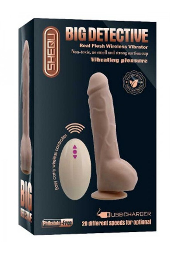 Big Detective Şarjlı Uzaktan Kumandalı Vibratör 19 cm