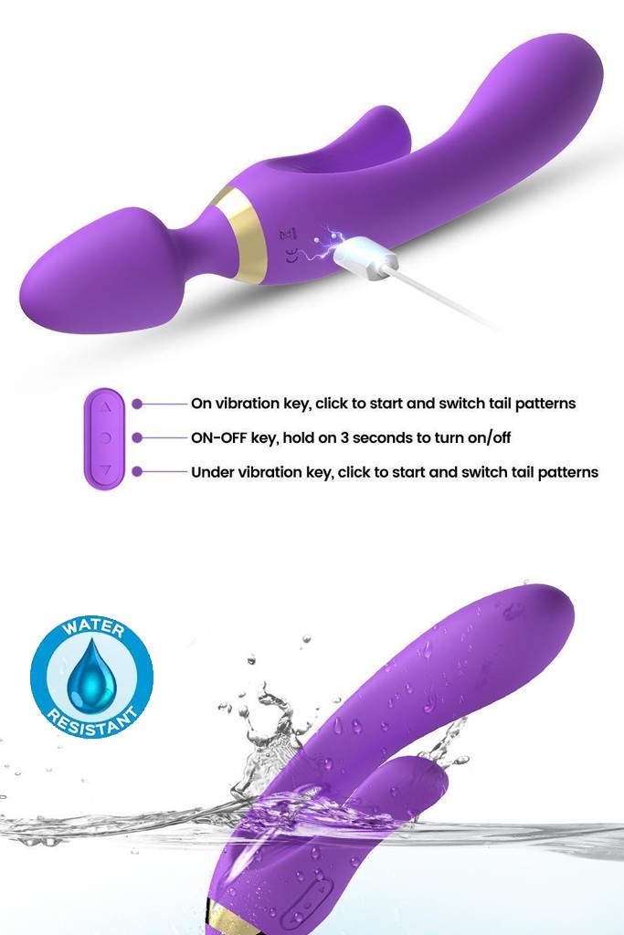 WOWYES Manyetik Şarjlı 3 Yönlü Premium Vibratör - Mor
