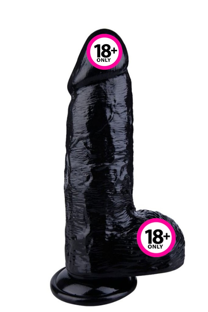 Kalın Siyah Realistik Dildo 24 cm