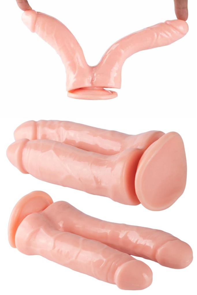Libido Realistik Çatal Dildo 18 cm