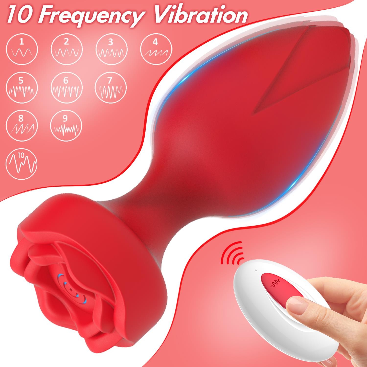 Uzaktan Kumandalı Gül Görünümlü Şarjlı Anal Plug