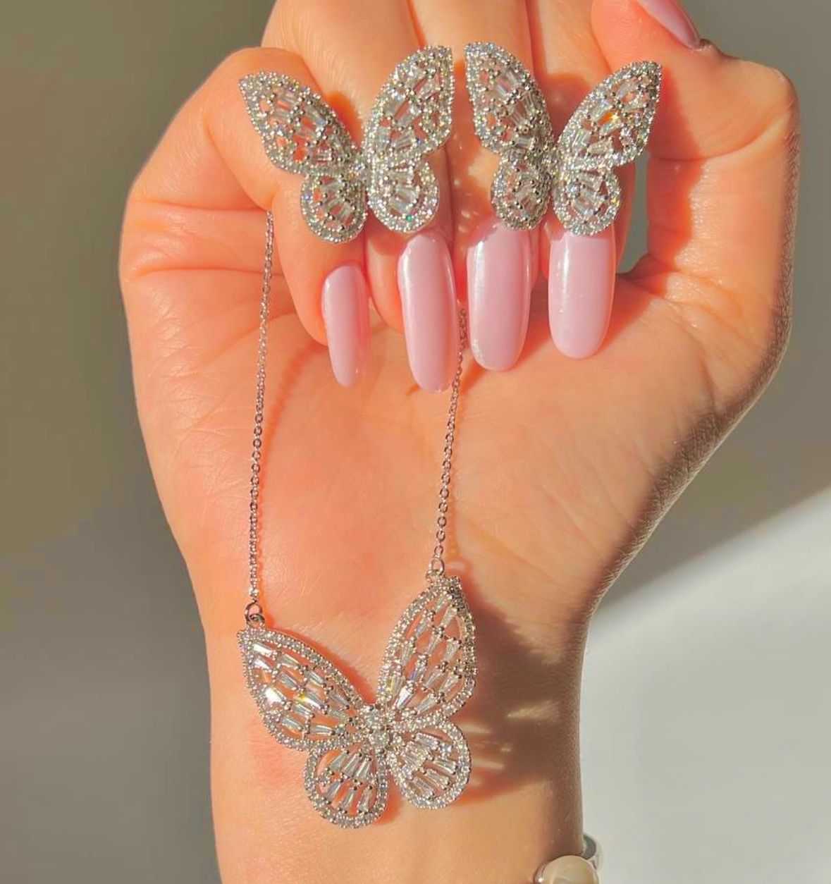 kelebek zirkon tam set