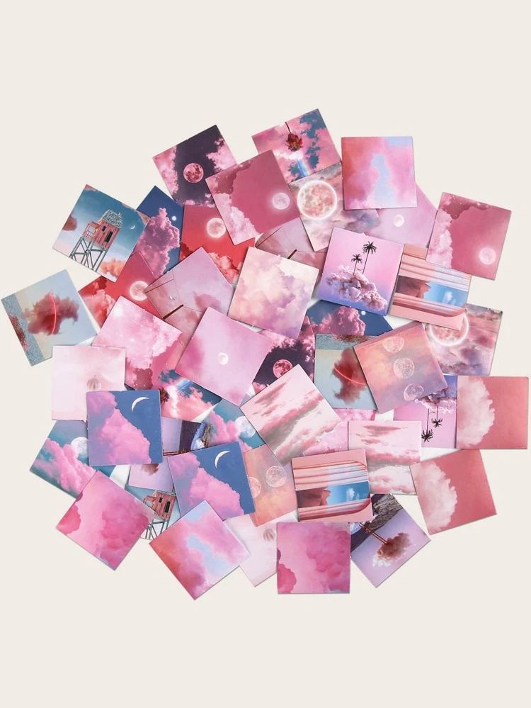 pembe aesthetic sticker 40 adet
