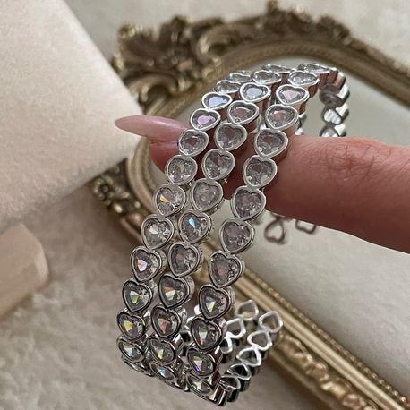 çelik silver kalp bilezik