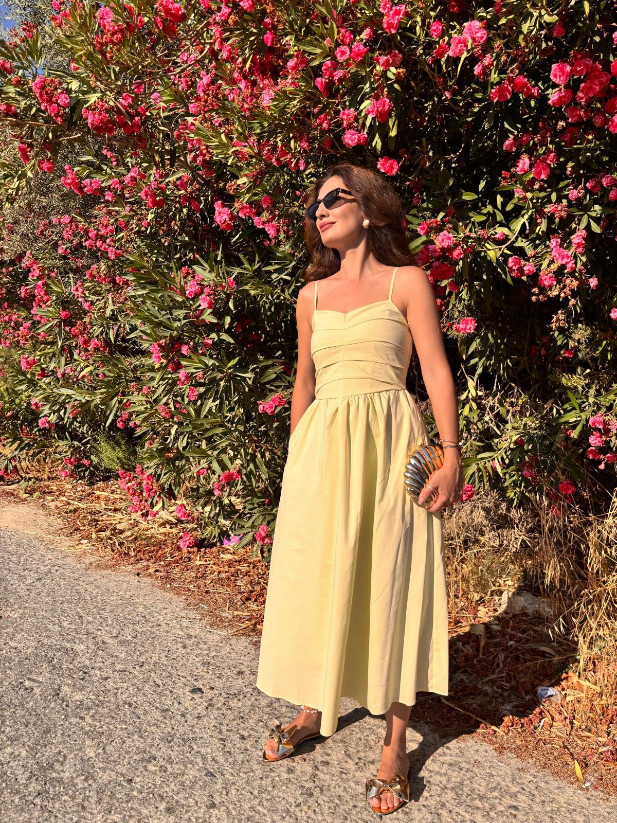 Butter Yellow İp Askılı Elbise