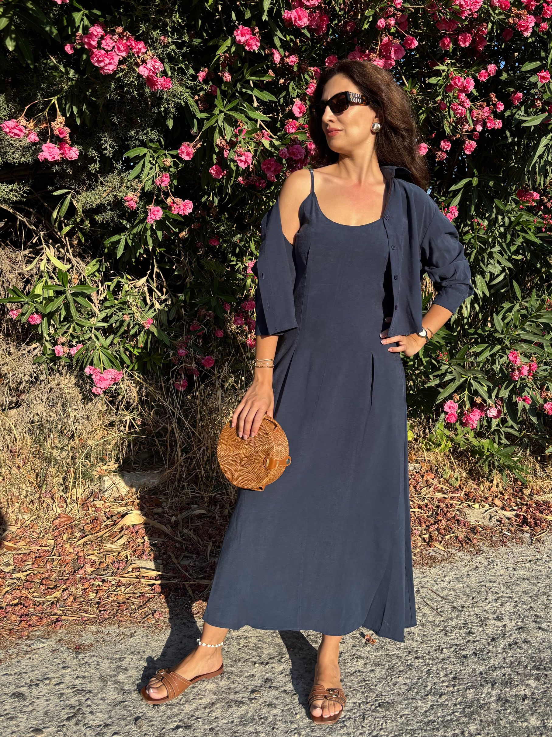 Tencel Gömlek Elbise Takım