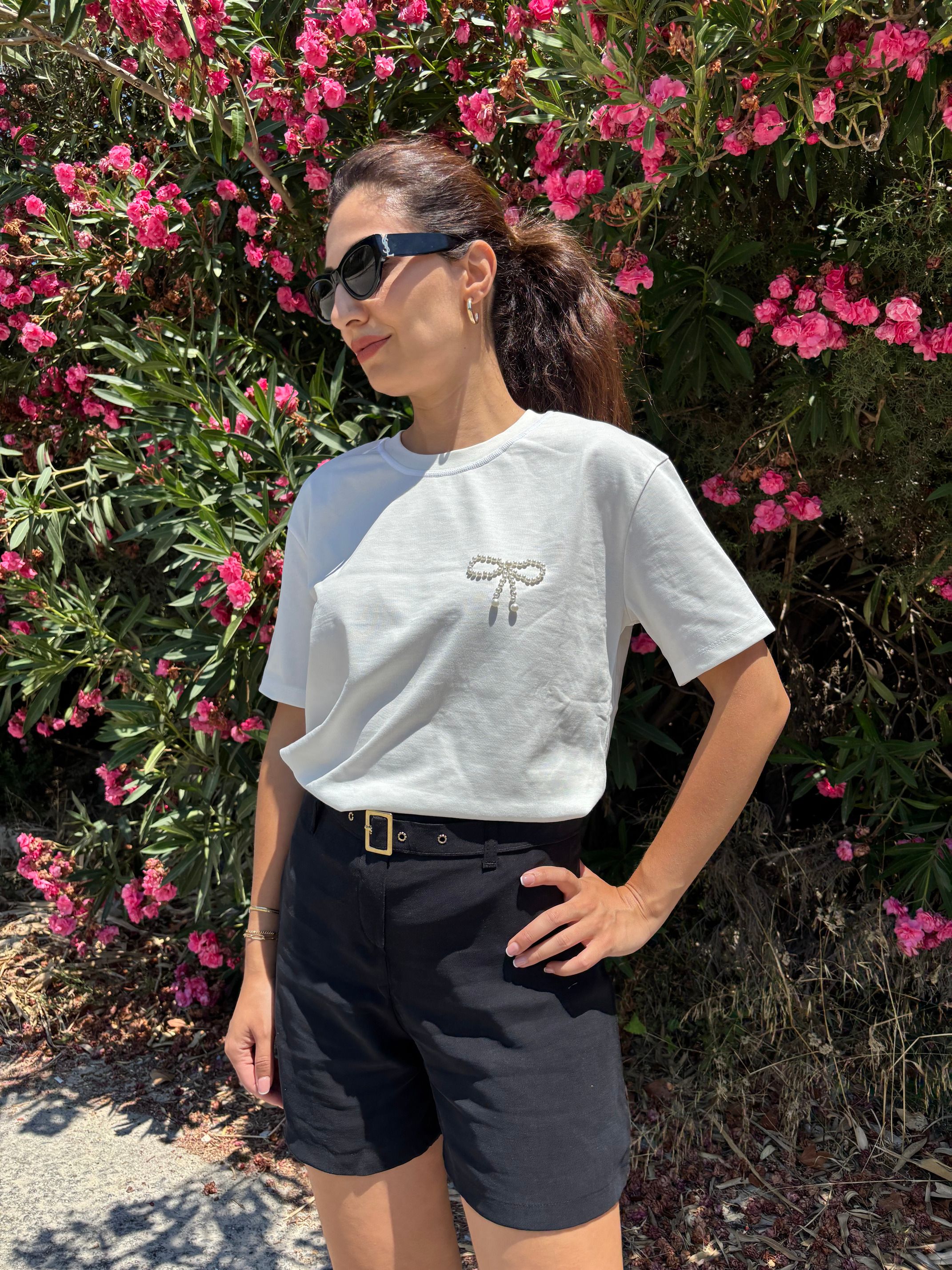 İnci Kurdelalı Tshirt