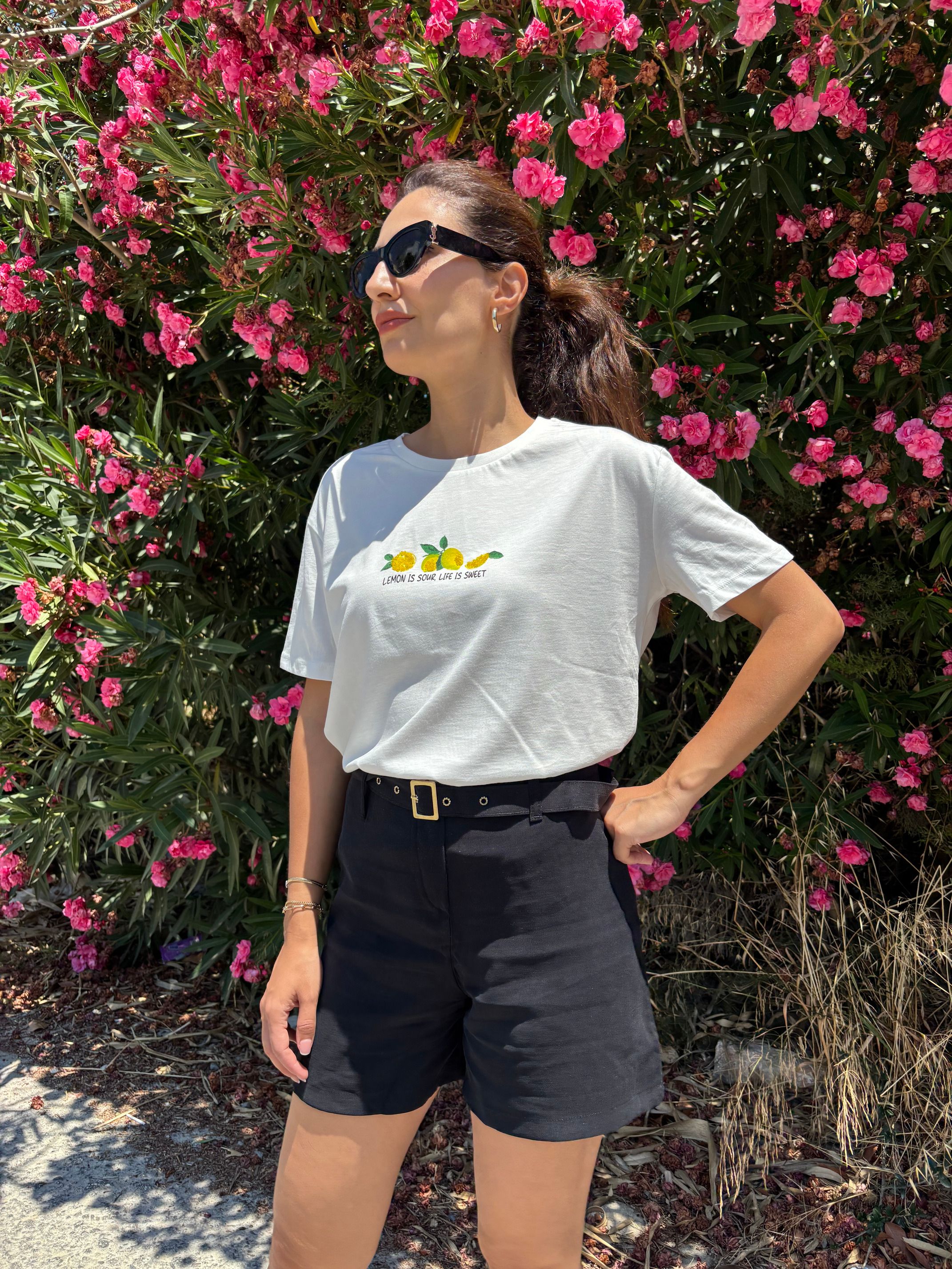 Limonlu Boncuklu Tshirt
