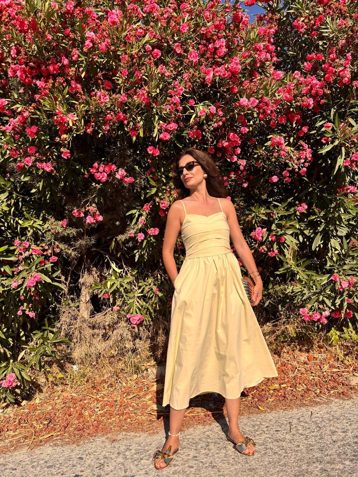 Butter Yellow İp Askılı Elbise