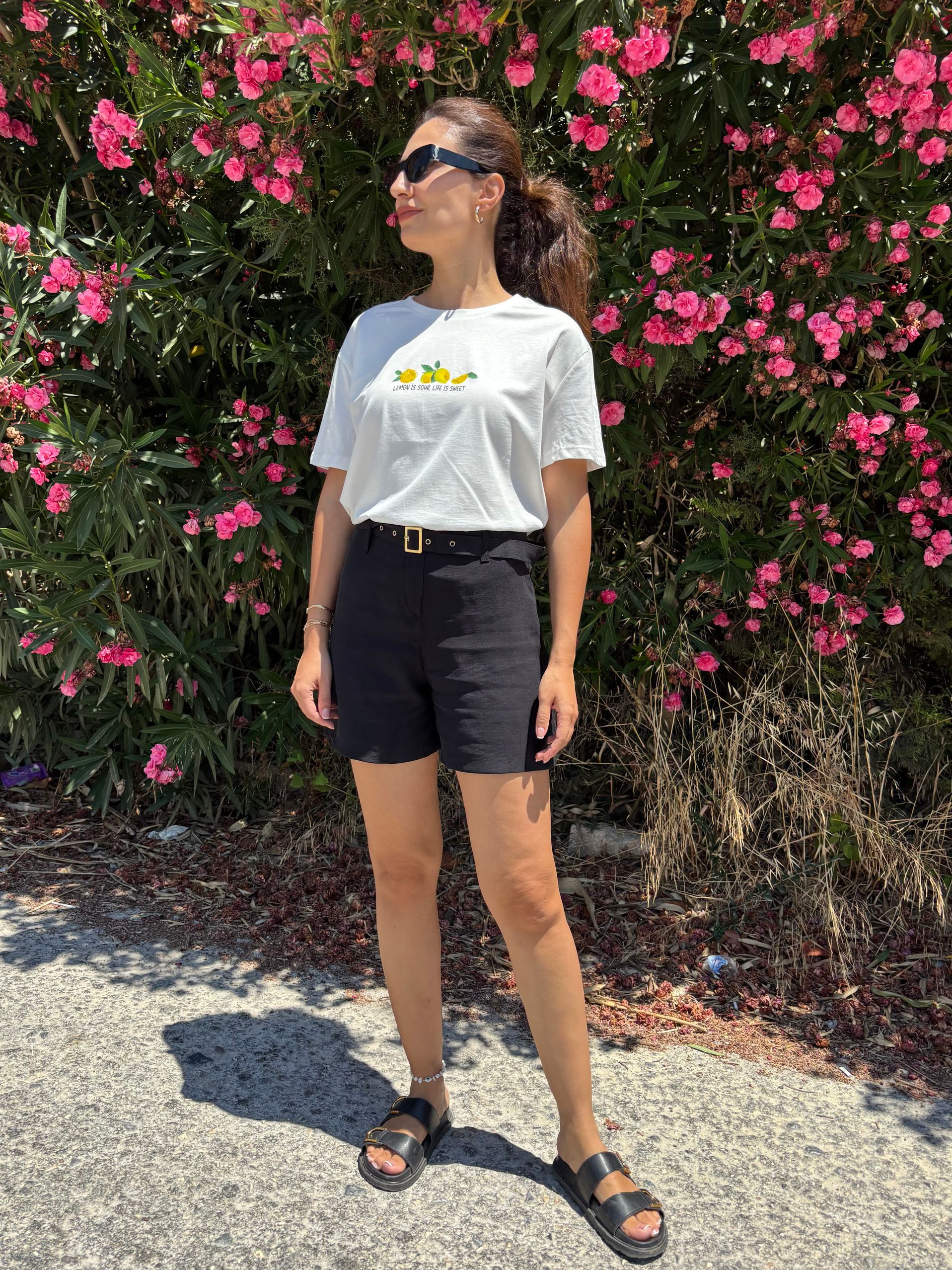 Limonlu Boncuklu Tshirt