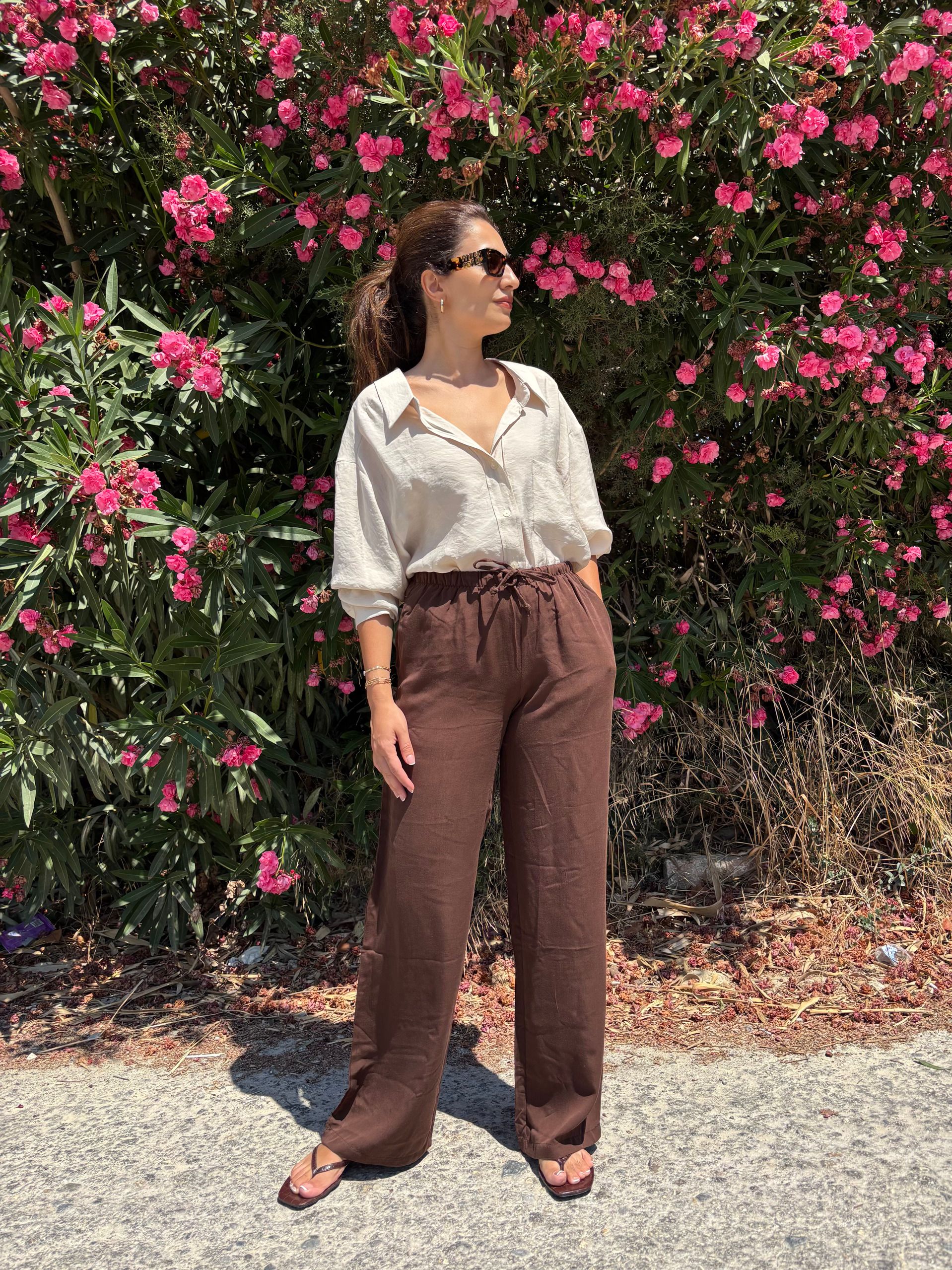 Tencel Pantolon - Kahve