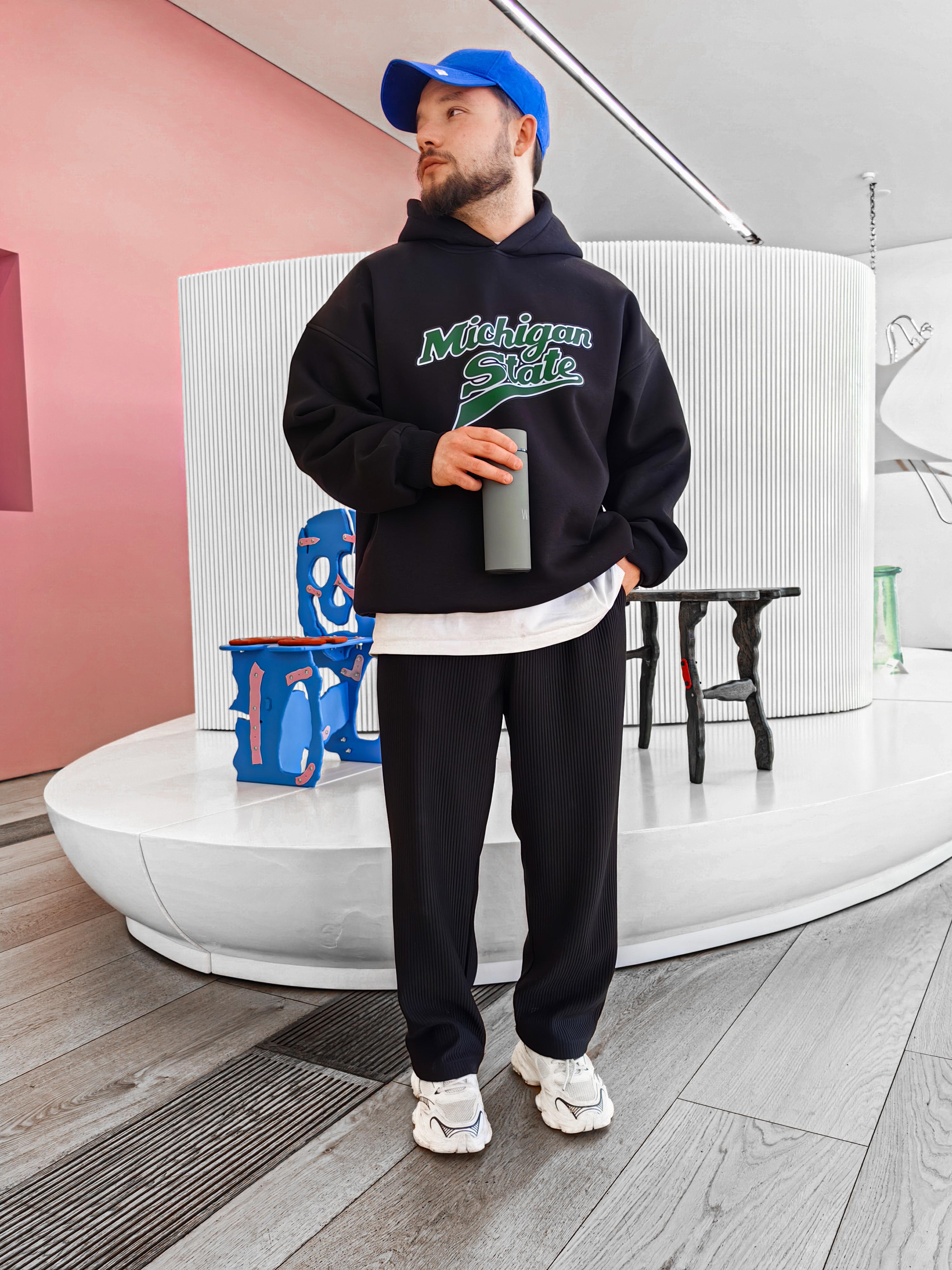 Michigan State Black Extra Oversize Hoodie