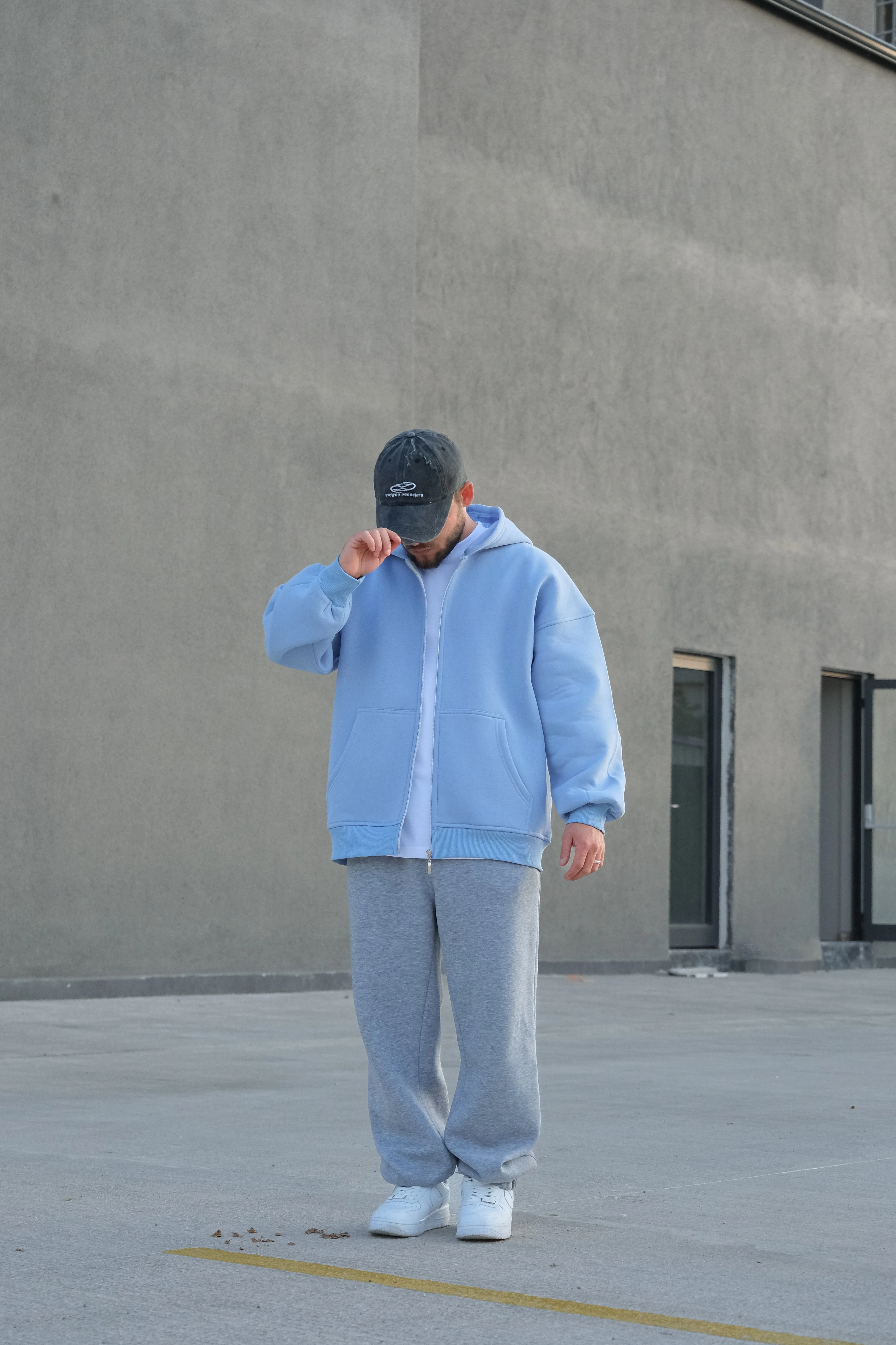 BabyBlue Extra Oversize Ful Zip Hoodie ( Premium Ürün ) 