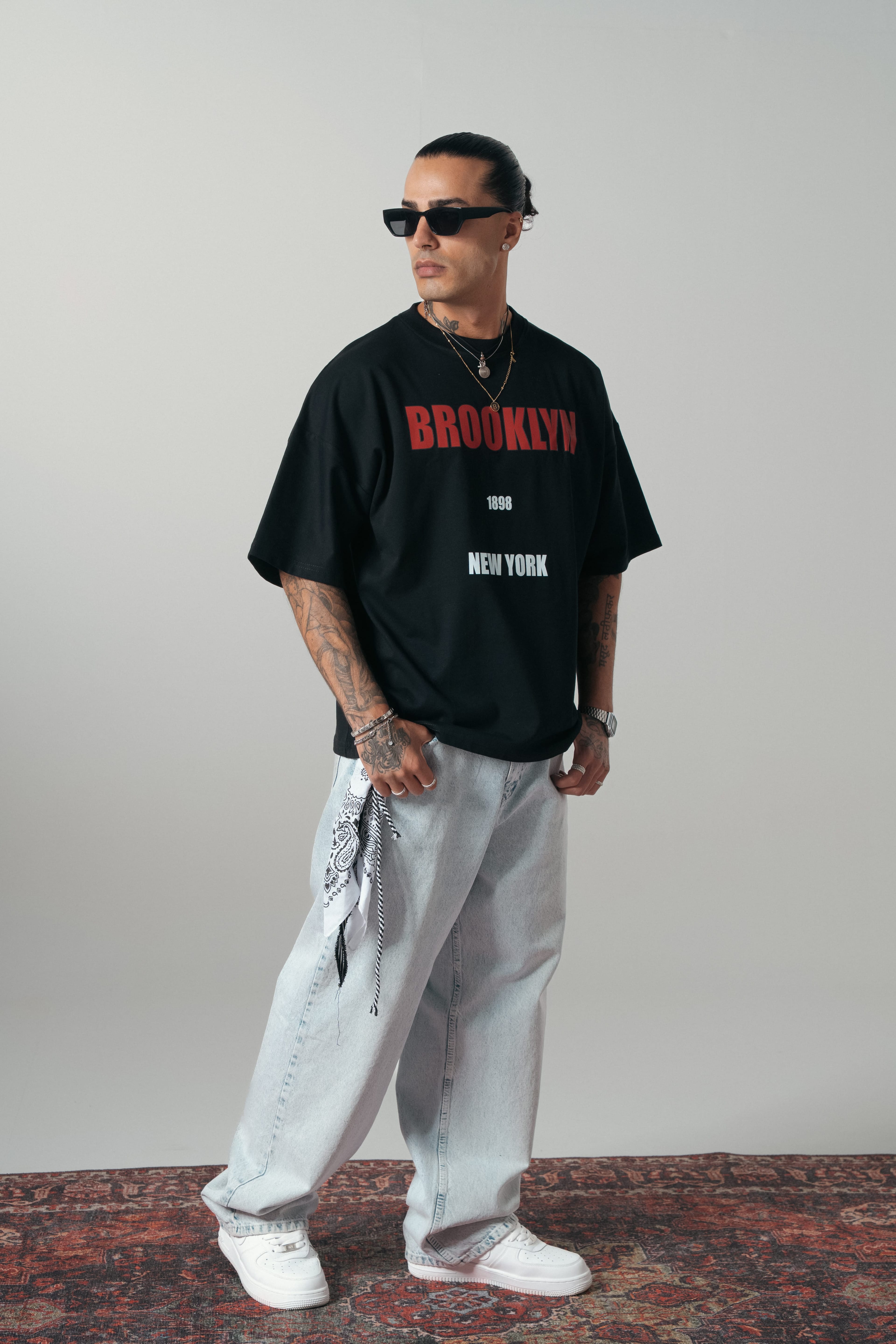 Brooklyn Siyah Extra Oversize Tshirt