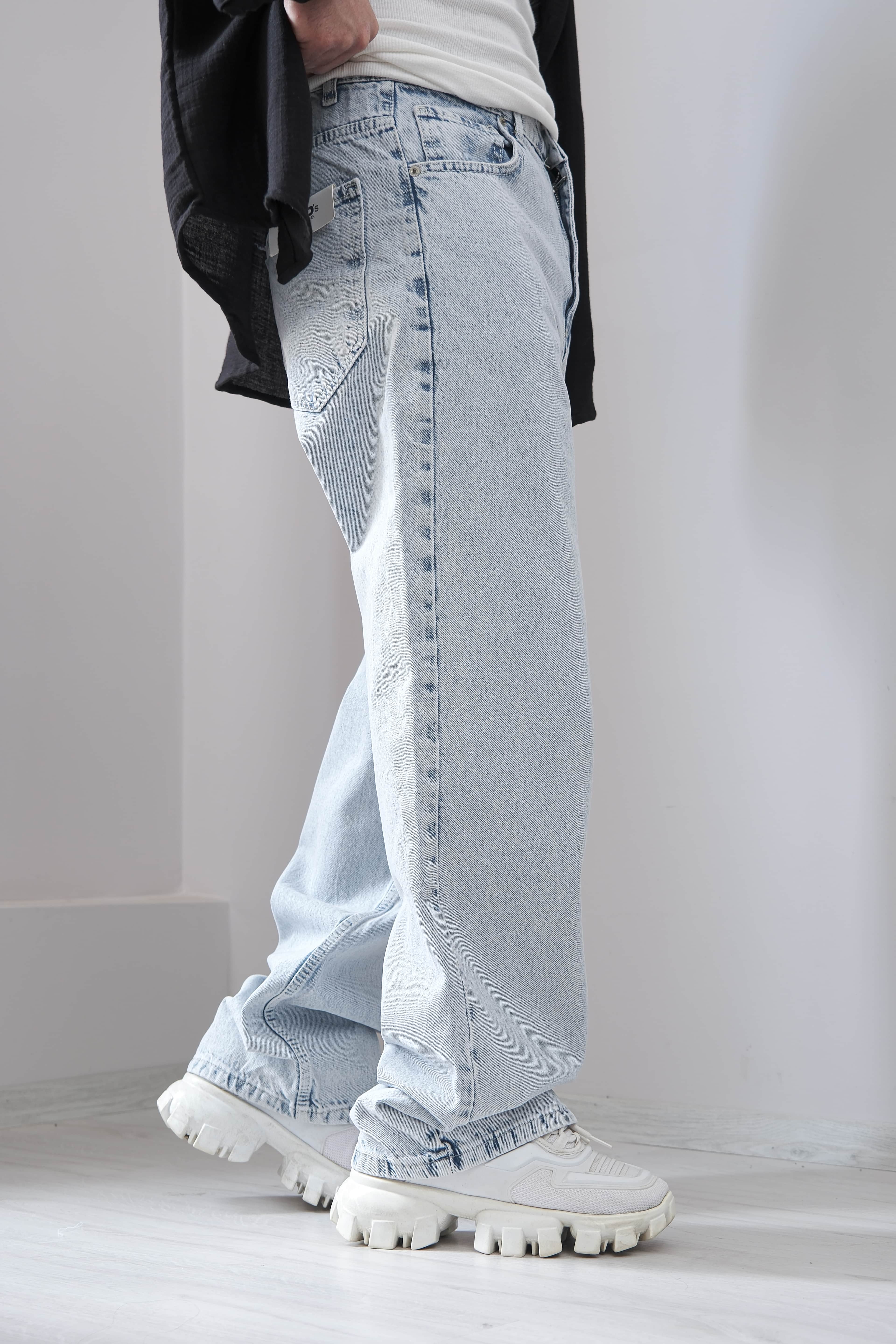Buz Mavi Baggy Jean Premium Kalite