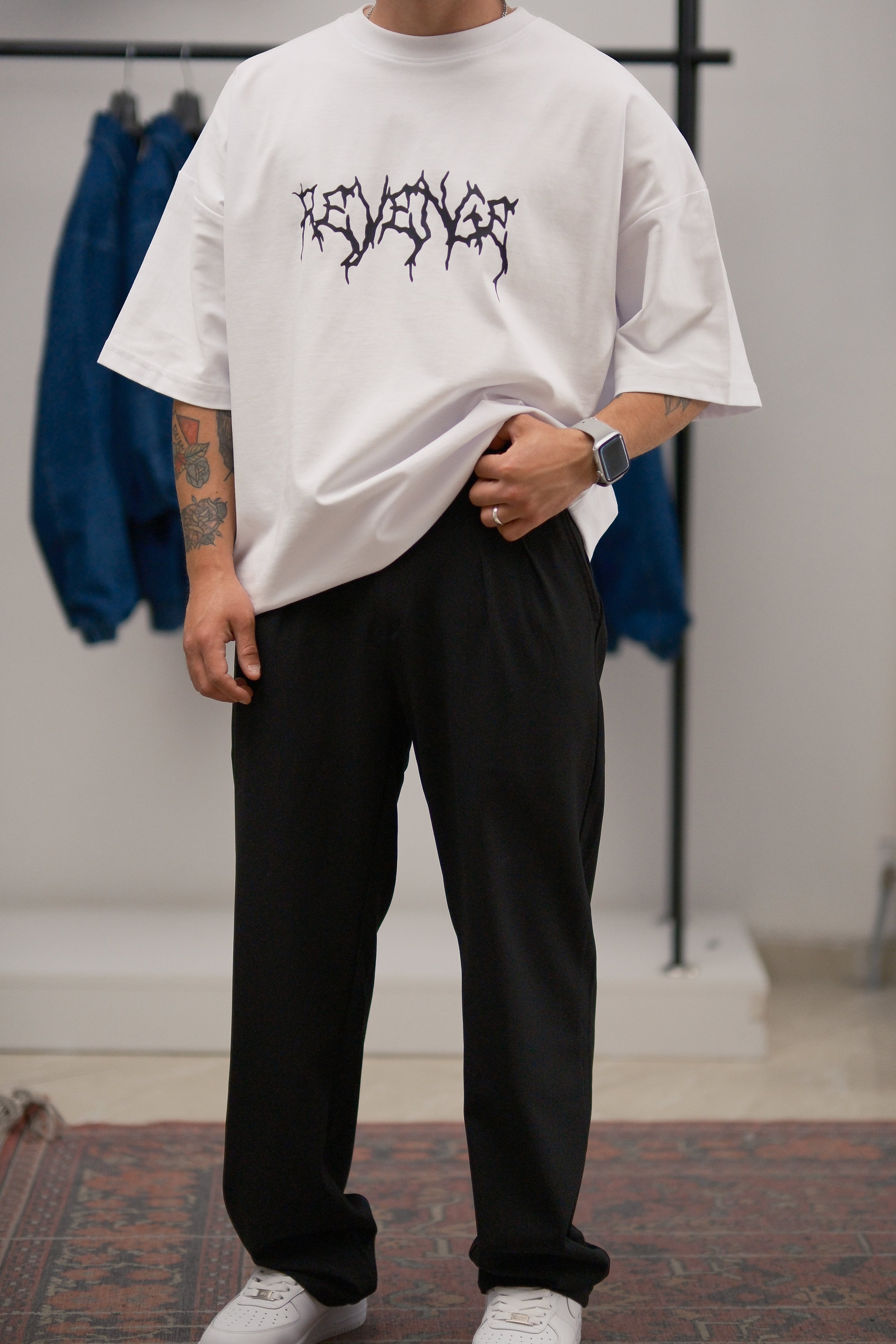 Revenge Beyaz Extra Oversize Tshirt 