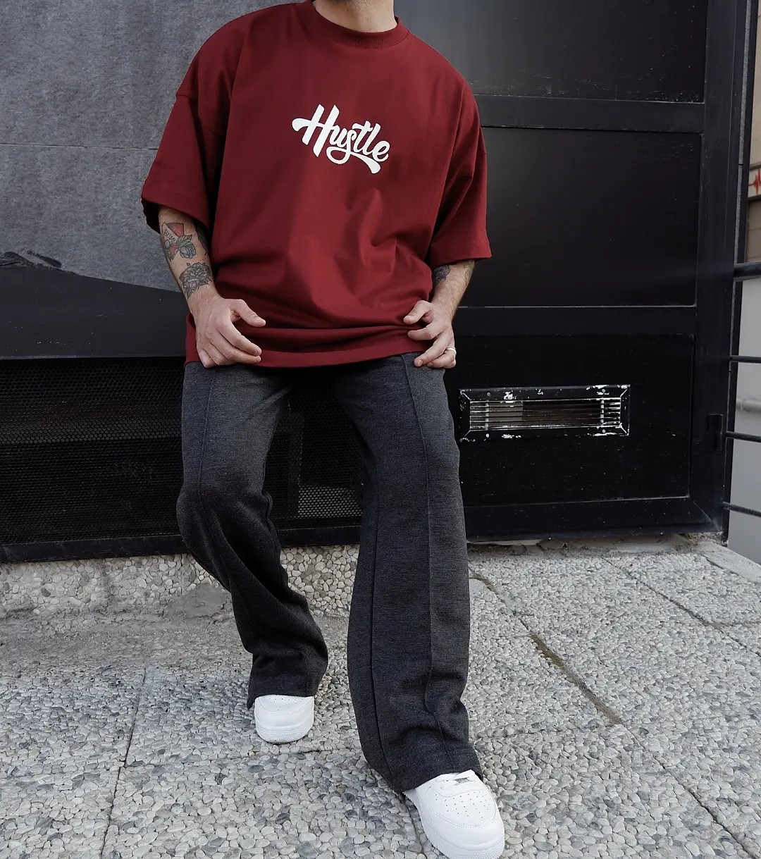 Hustle Bordo Extra Oversize Tshirt