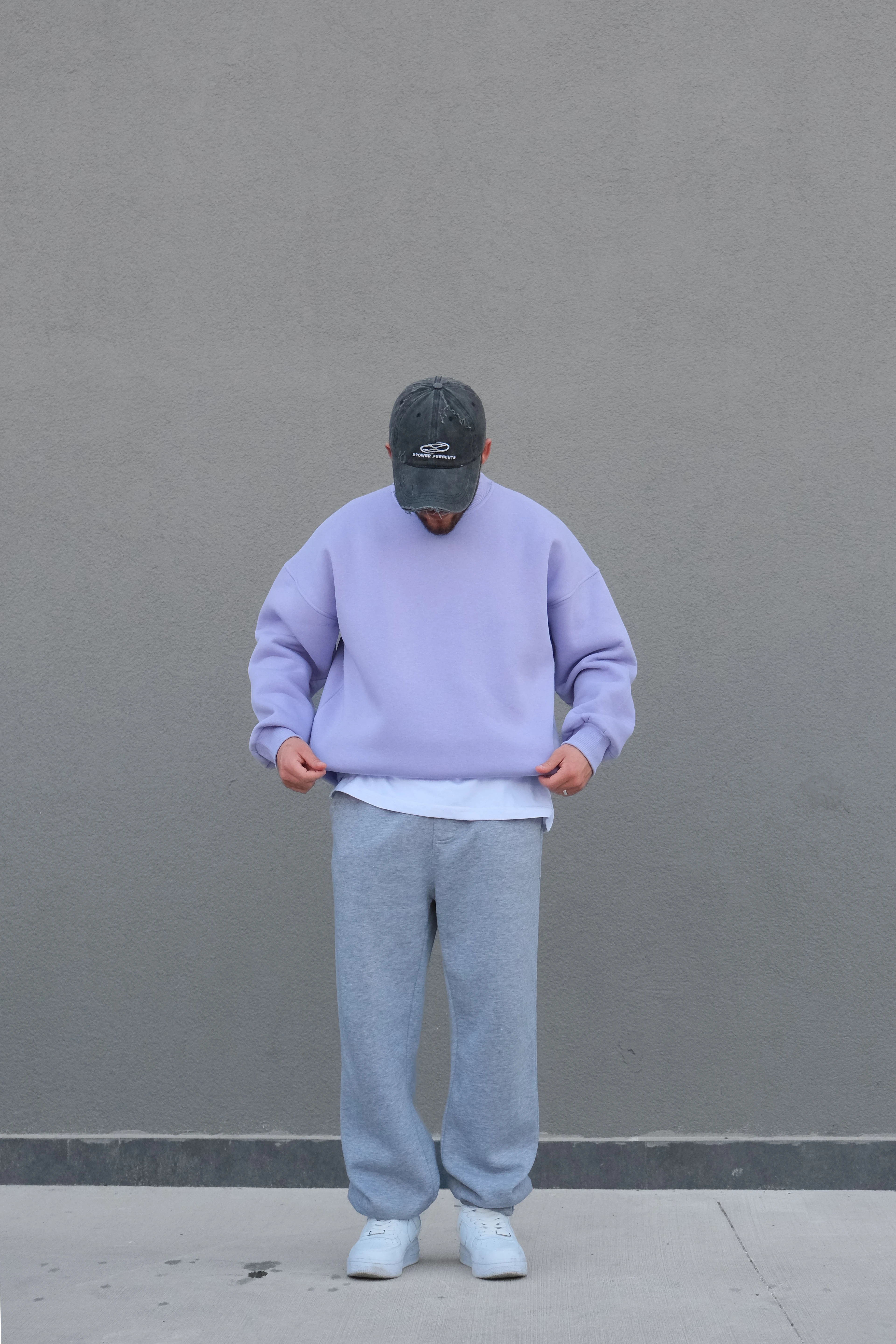 Lila Extra Oversize Basic Sweatshirt (Premium Ürün) 