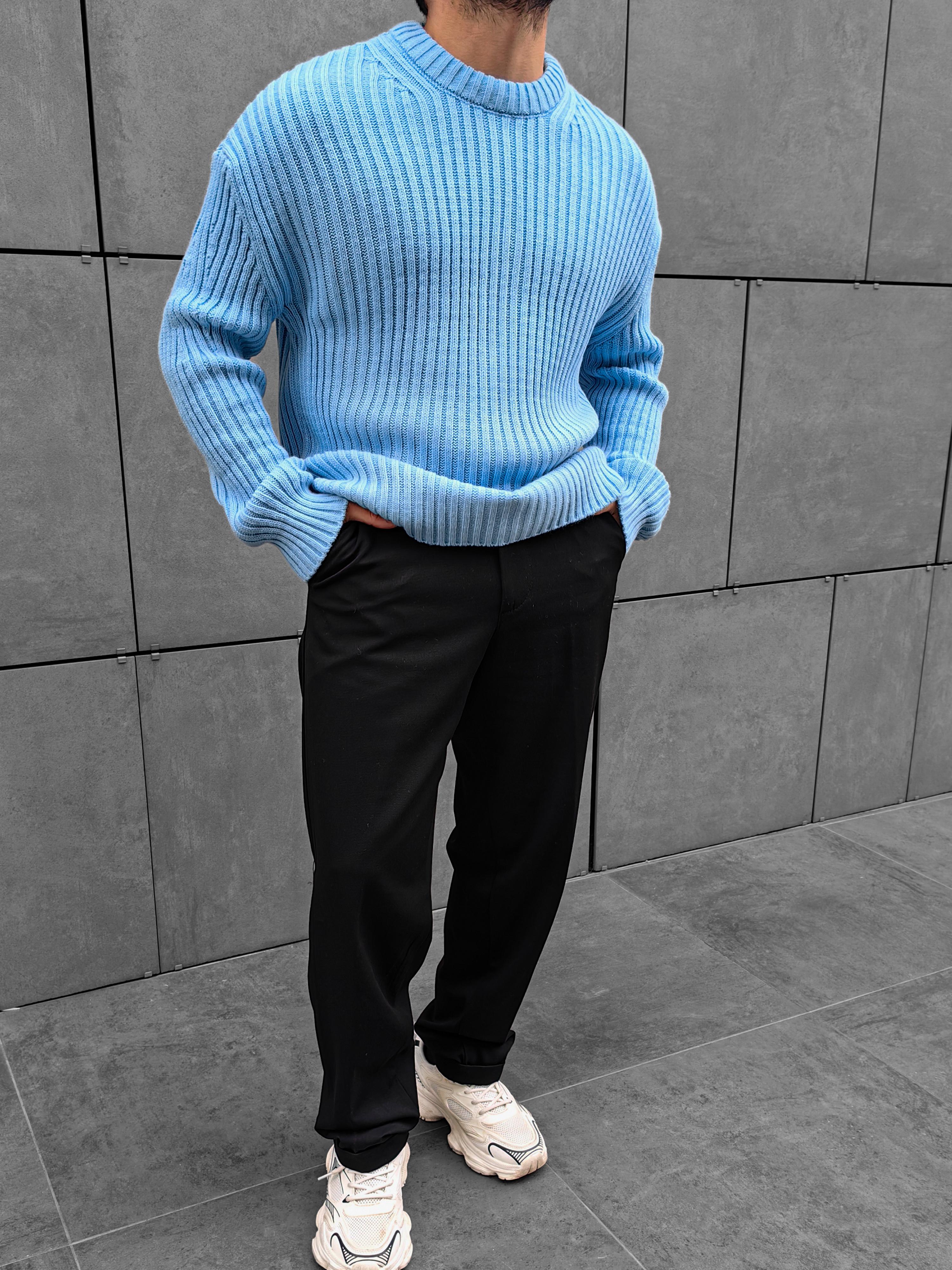 Baby Blue Oversize casual Triko