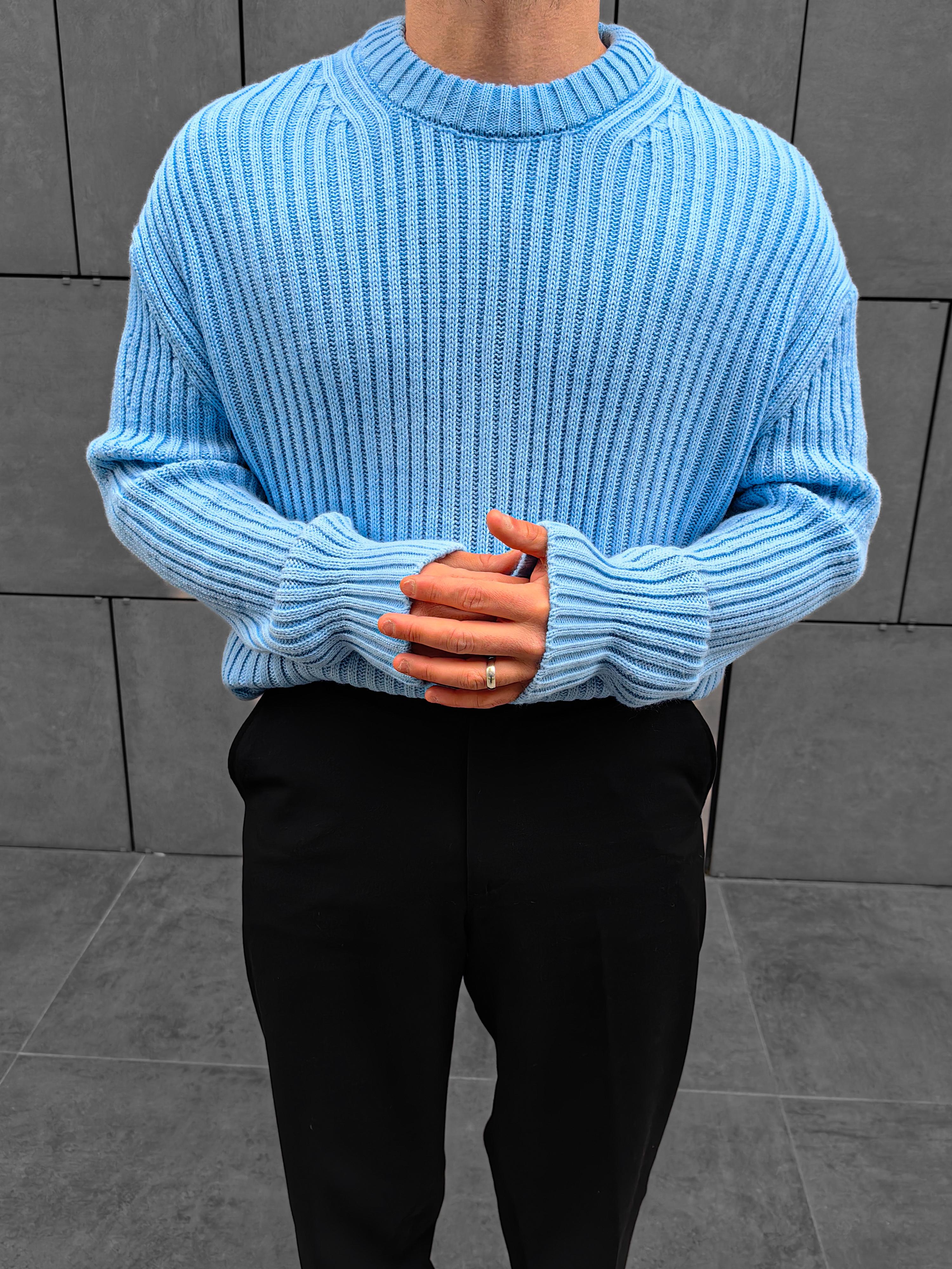 Baby Blue Oversize casual Triko