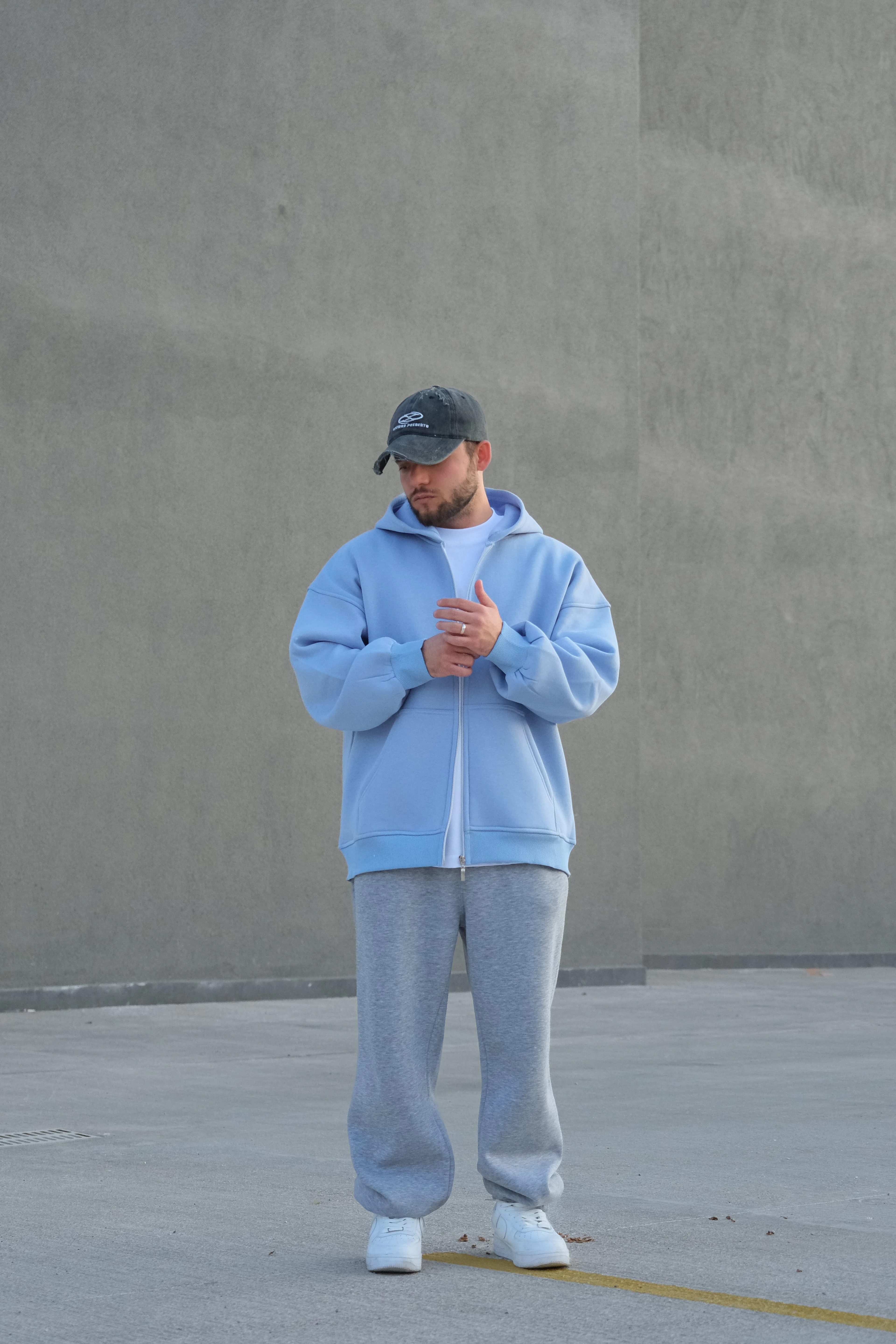 BabyBlue Extra Oversize Ful Zip Hoodie ( Premium Ürün ) 