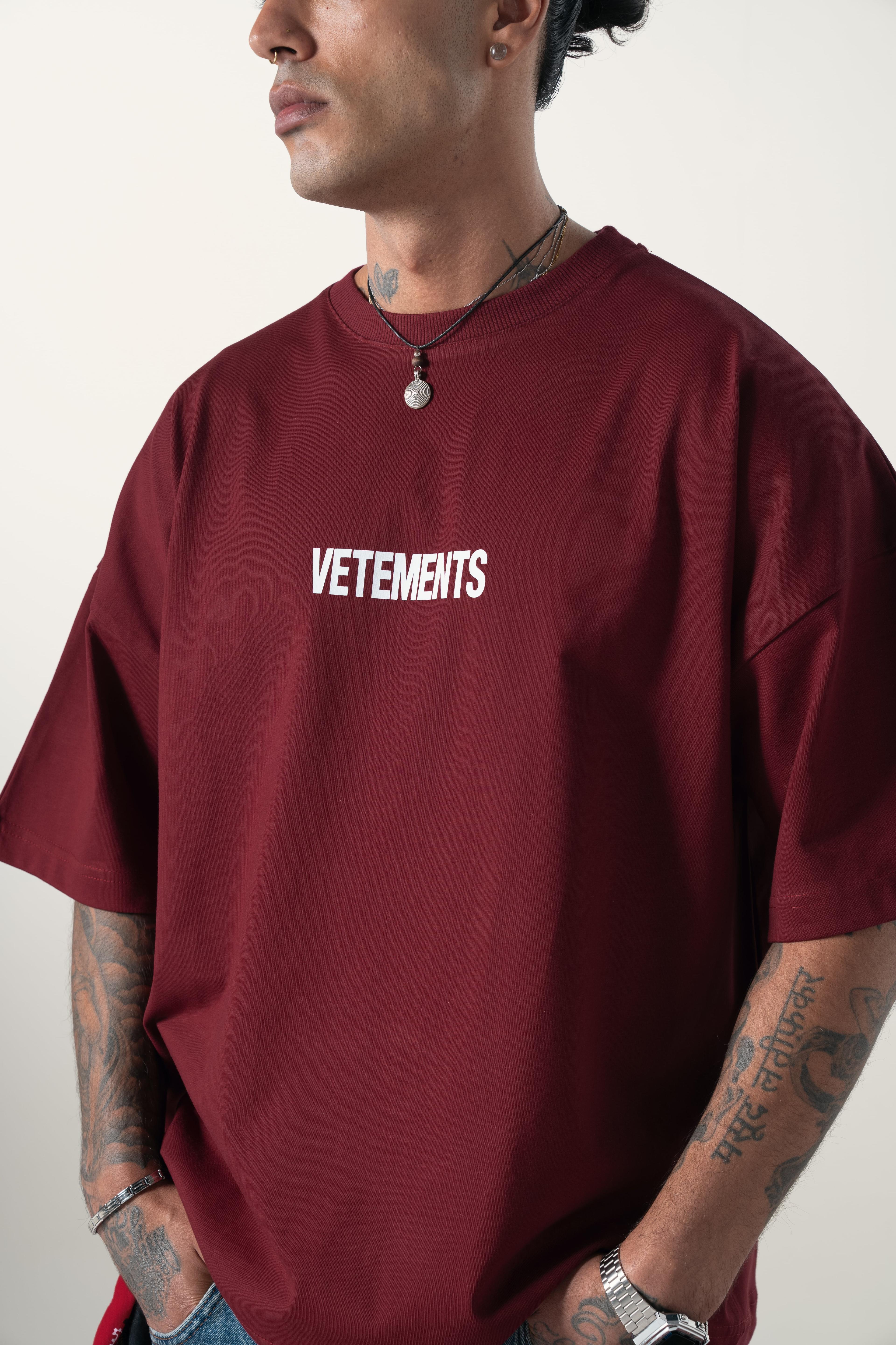 Bordo Vetements Extra Oversize Tshirt 
