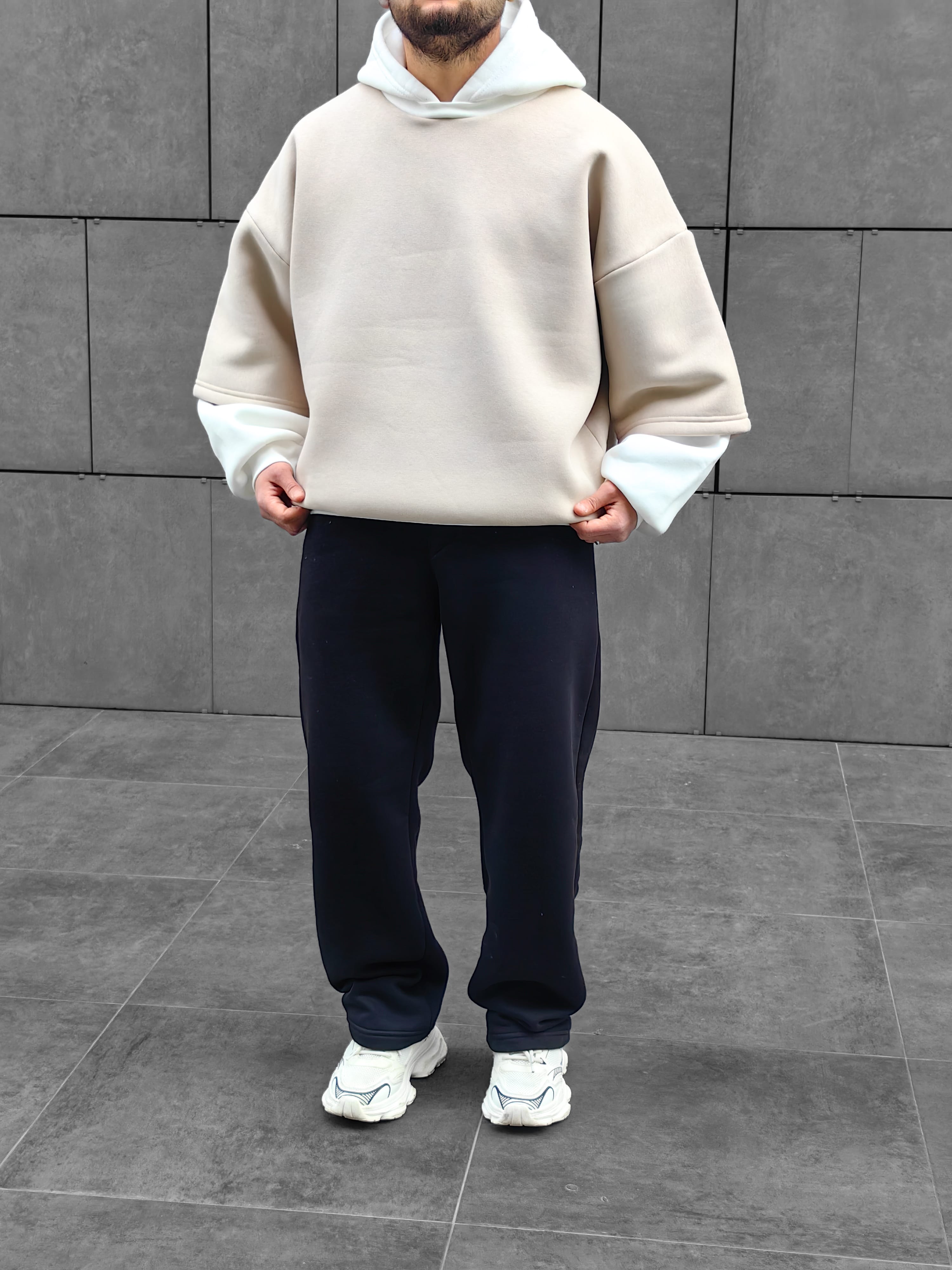 Çift Katlı Basic Extra Oversize Hoodie