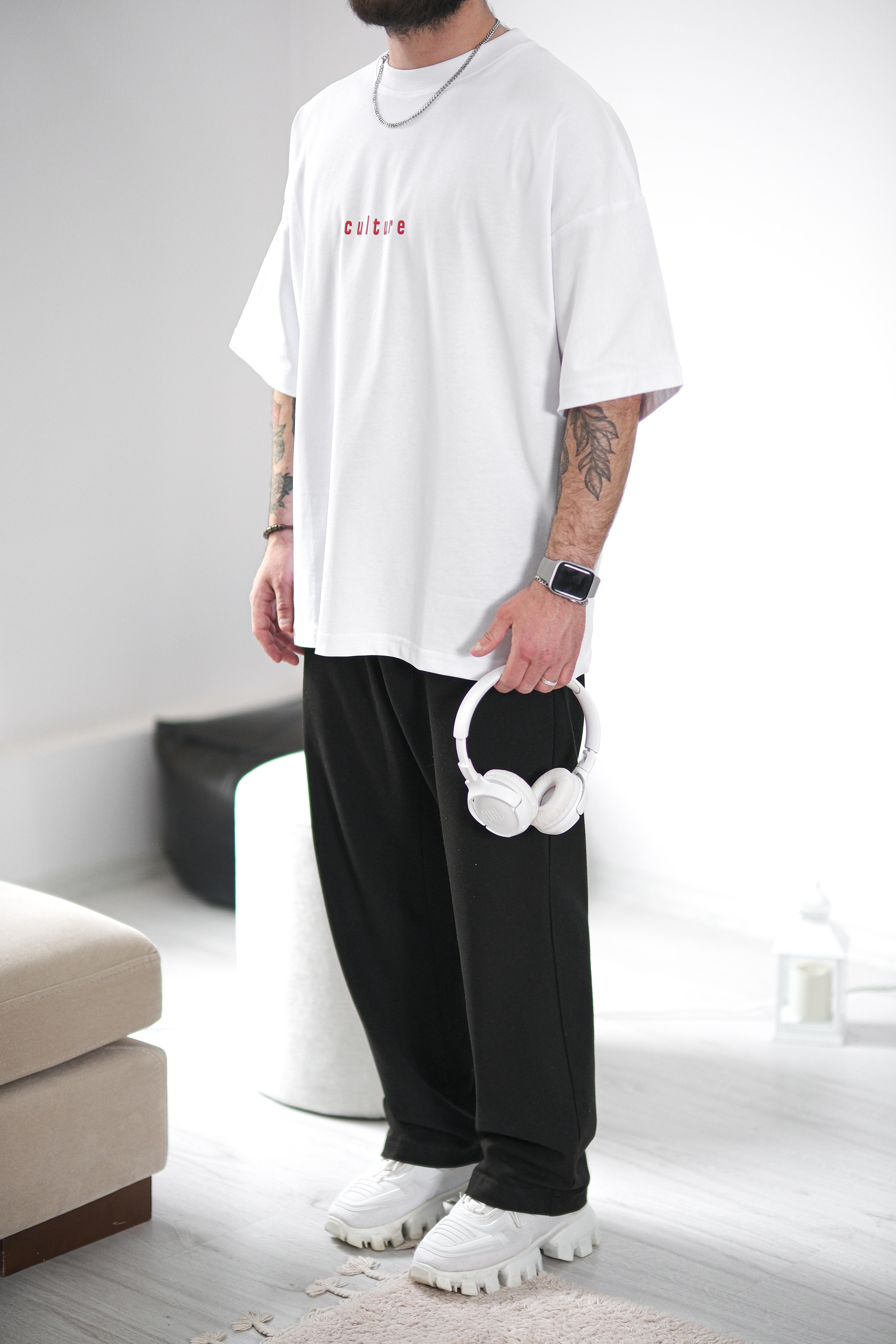 Culture Extra Oversize Beyaz Tshirt