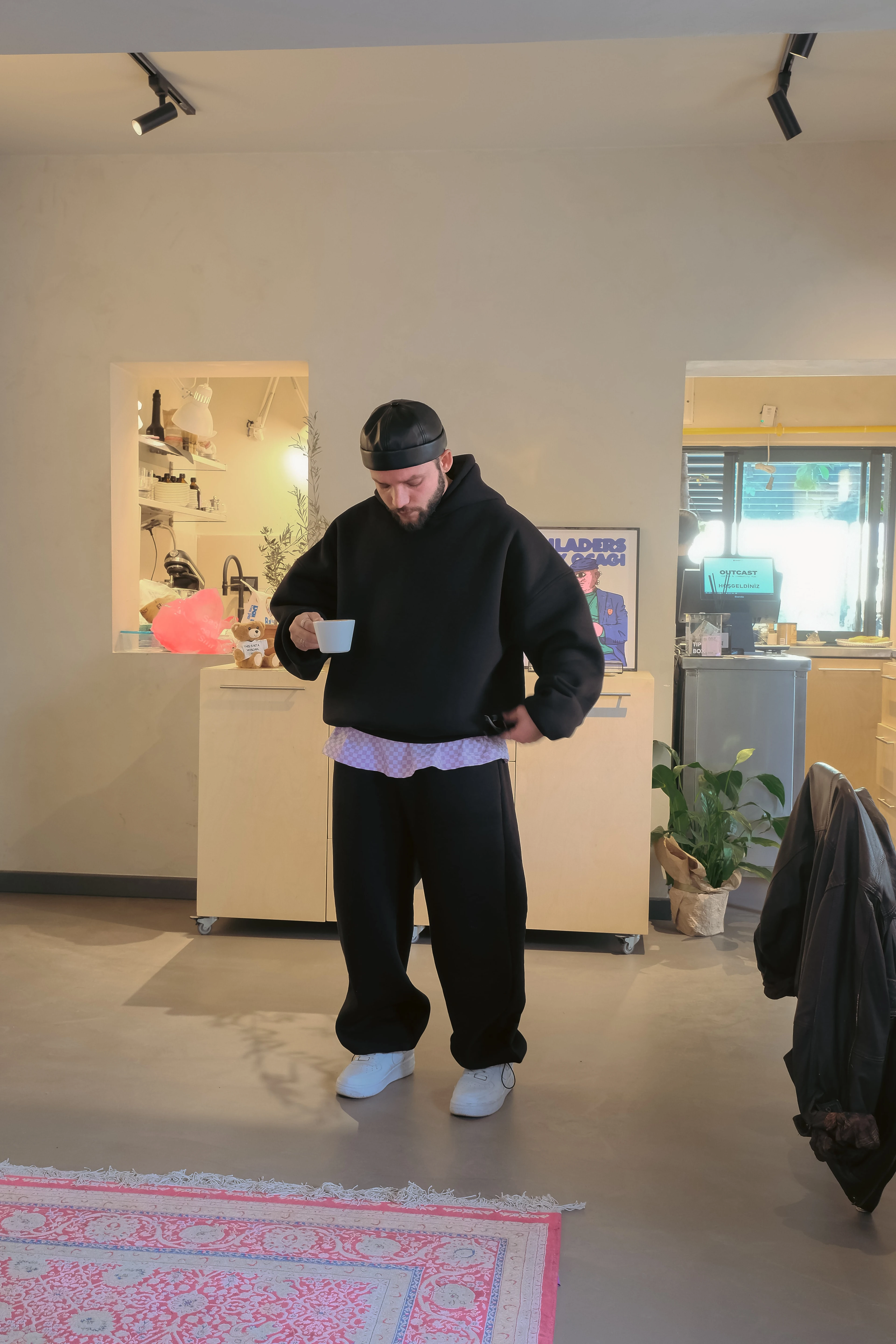 Bomber Extra Oversize Siyah Basic Hoodie ( premium ürün ) 