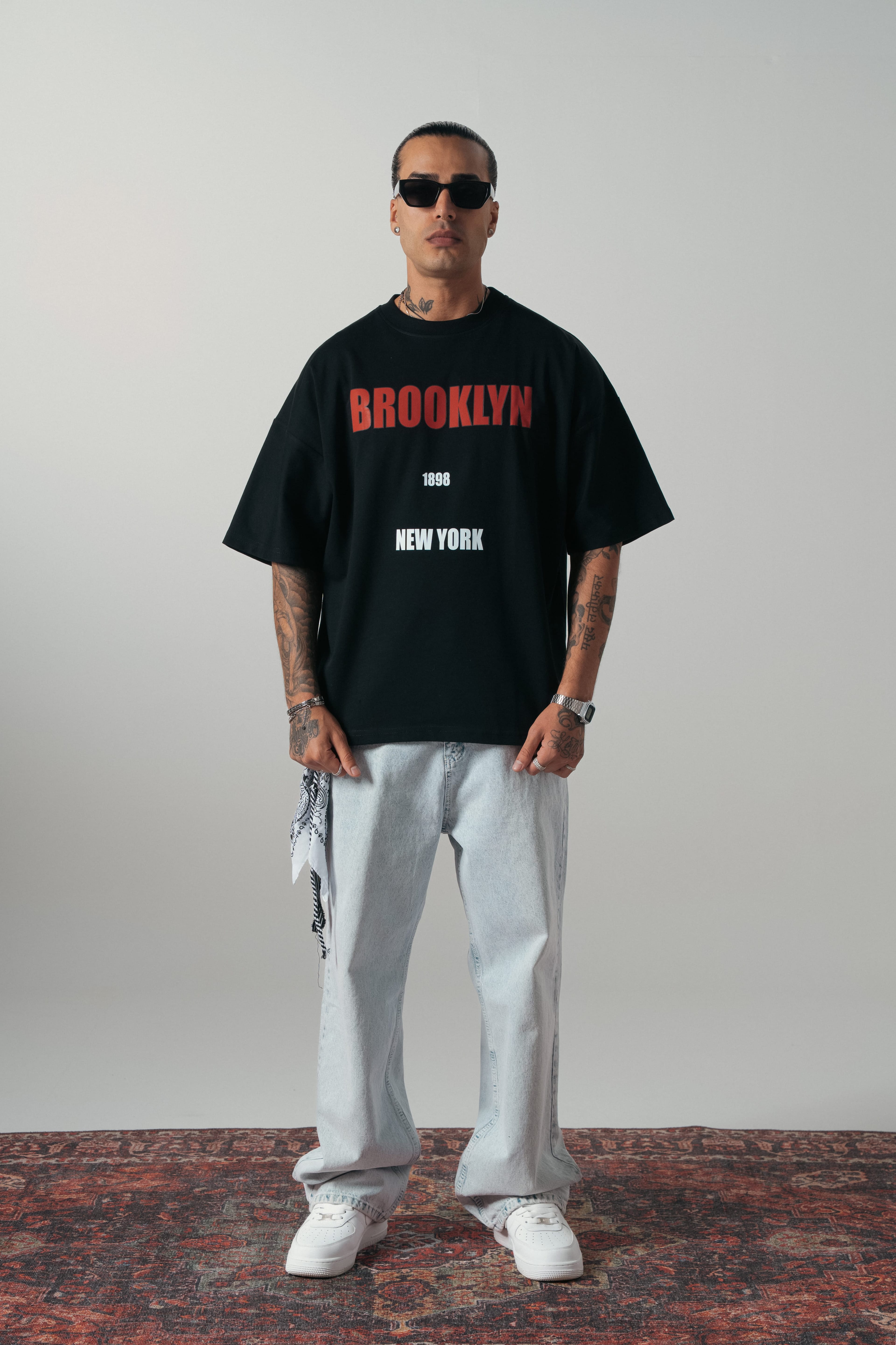 Brooklyn Siyah Extra Oversize Tshirt