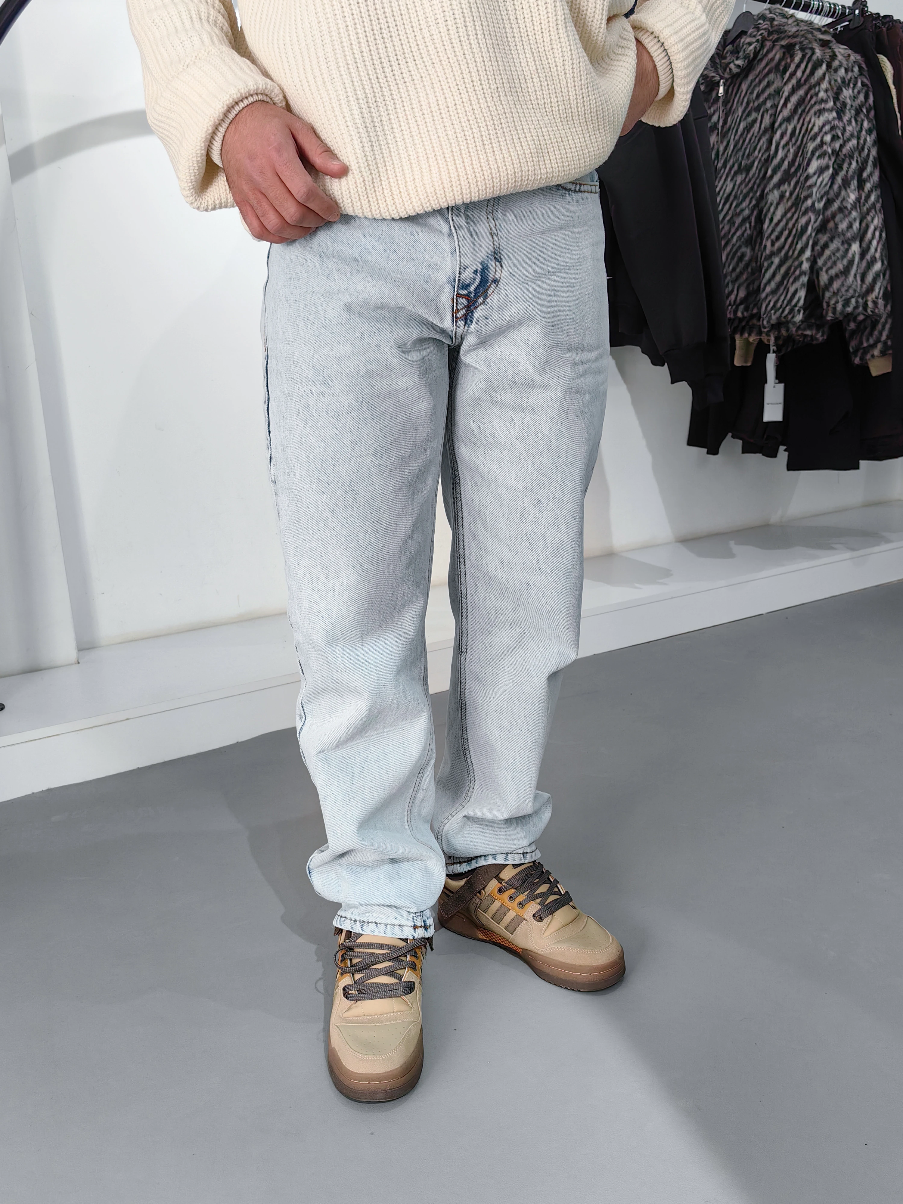 Buz Mavi Relax Fit Baggy Jean