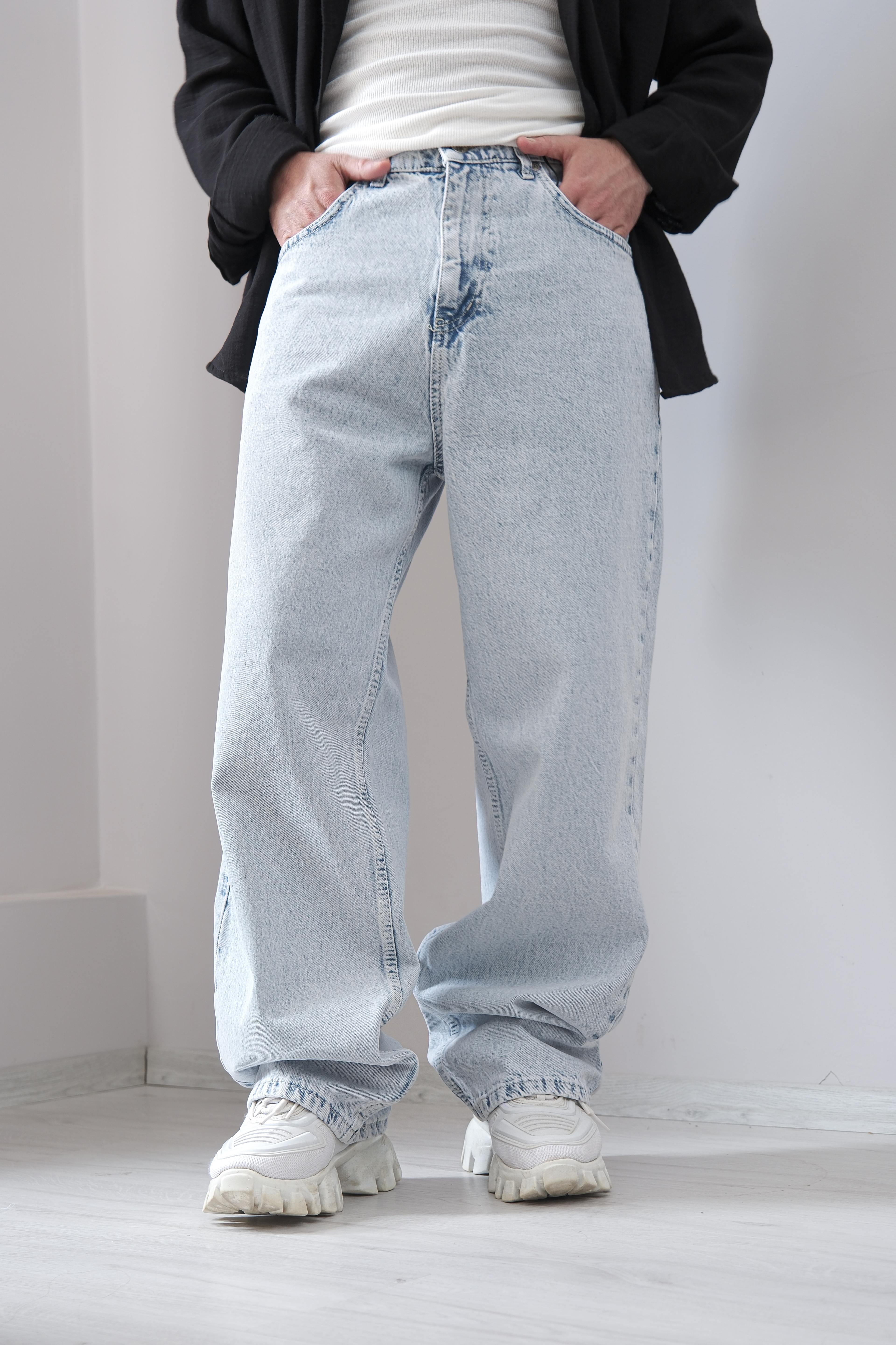 Buz Mavi Baggy Jean Premium Kalite