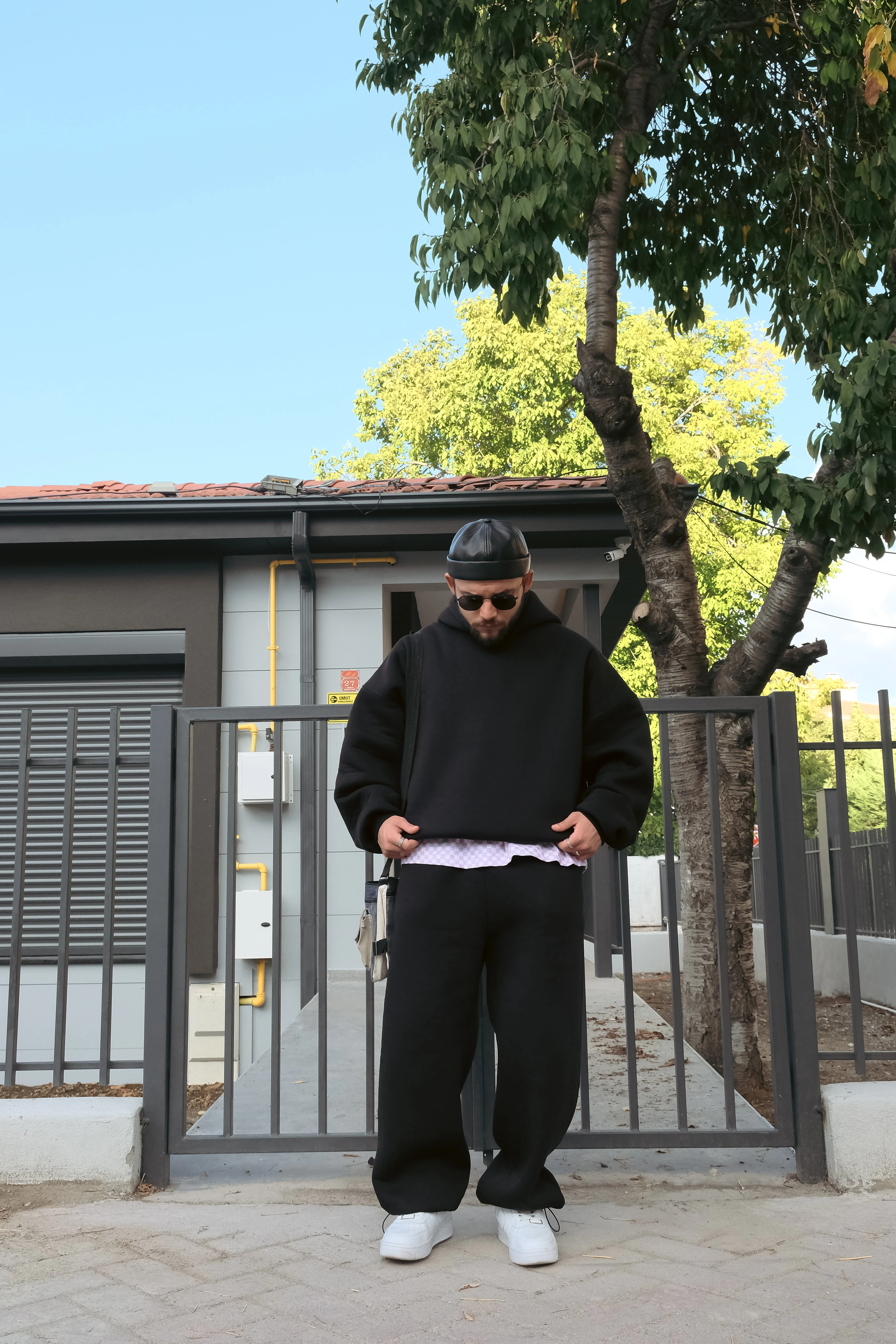 Bomber Extra Oversize Siyah Basic Hoodie ( premium ürün ) 