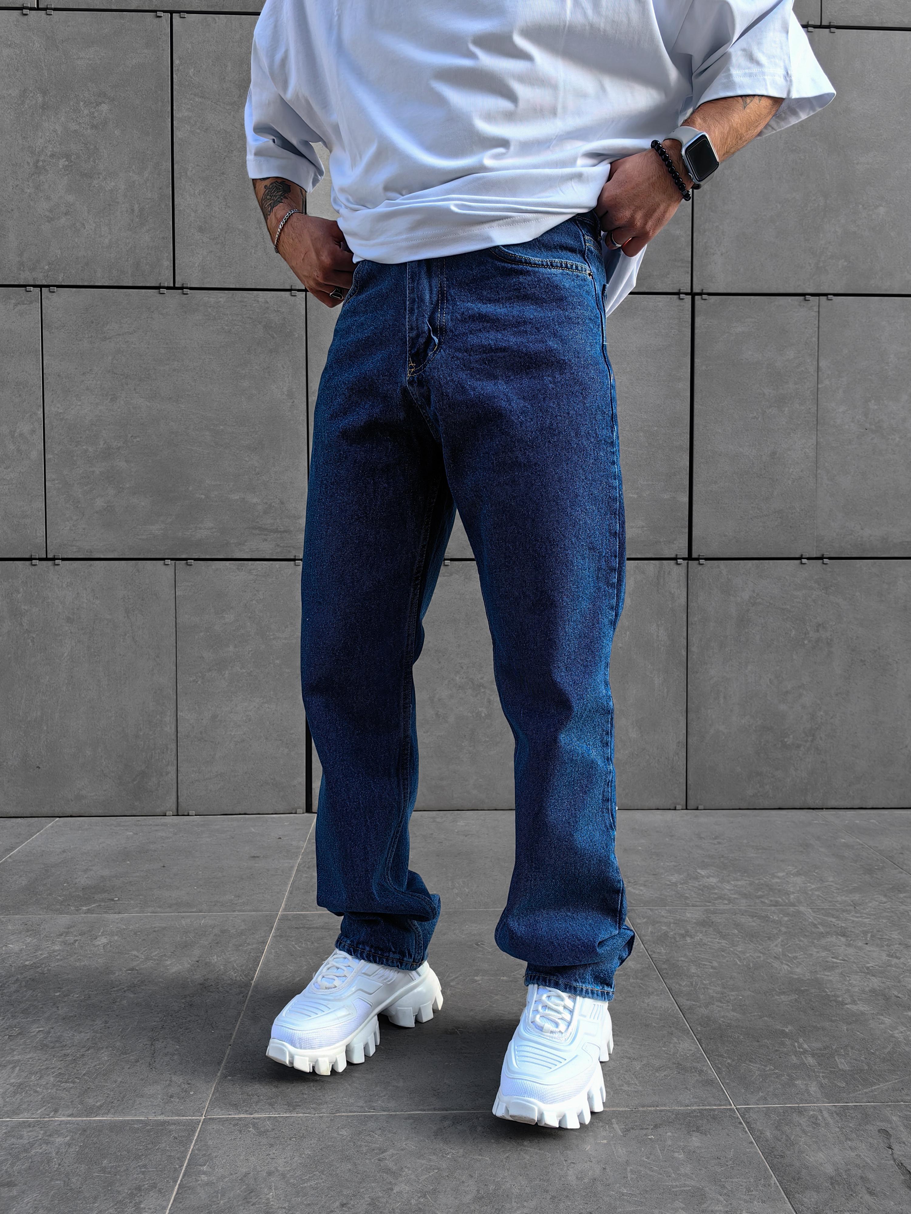 Relax Fit Baggy Koyu Mavi Jean