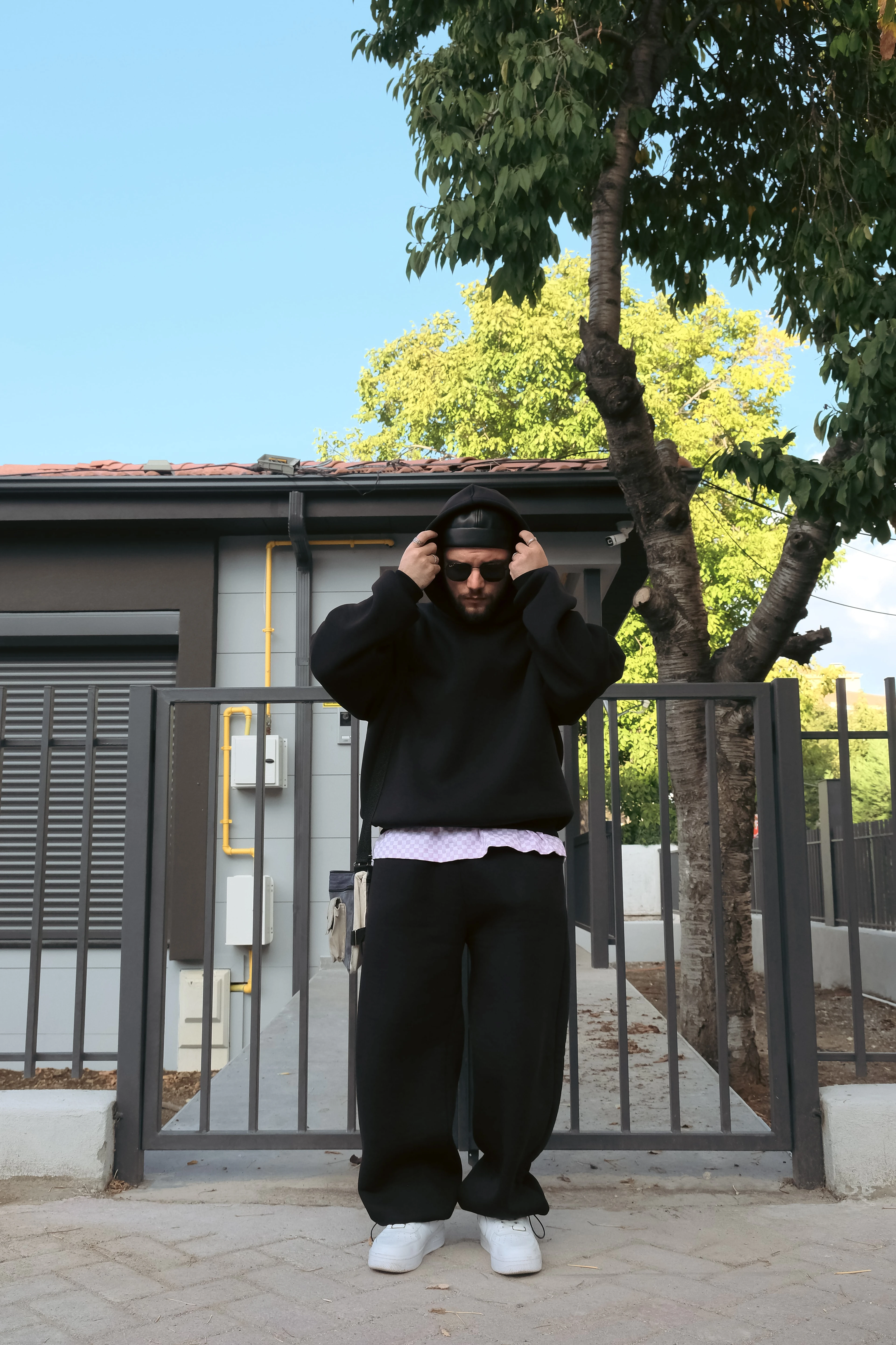 Bomber Extra Oversize Siyah Basic Hoodie ( premium ürün ) 