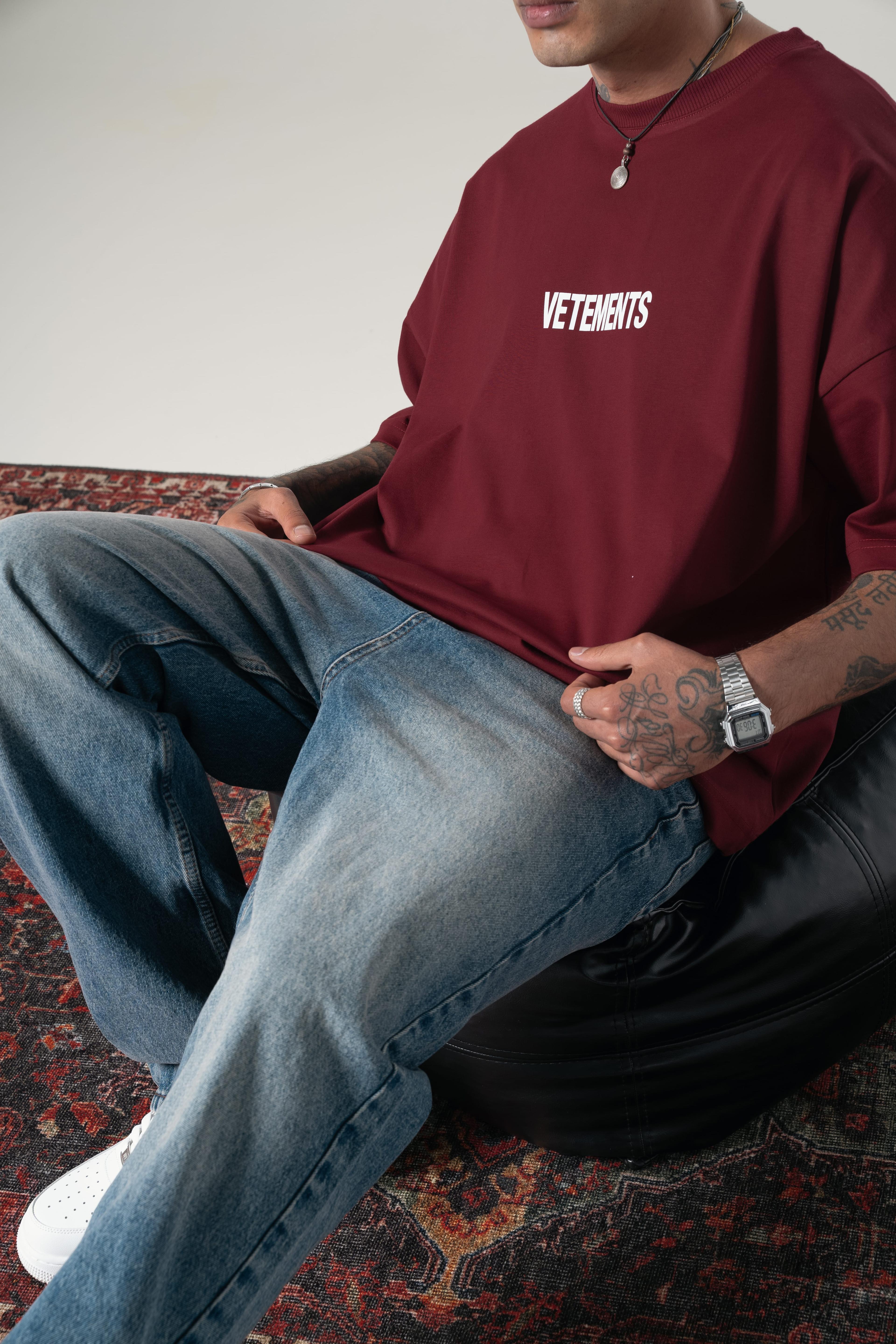 Bordo Vetements Extra Oversize Tshirt 