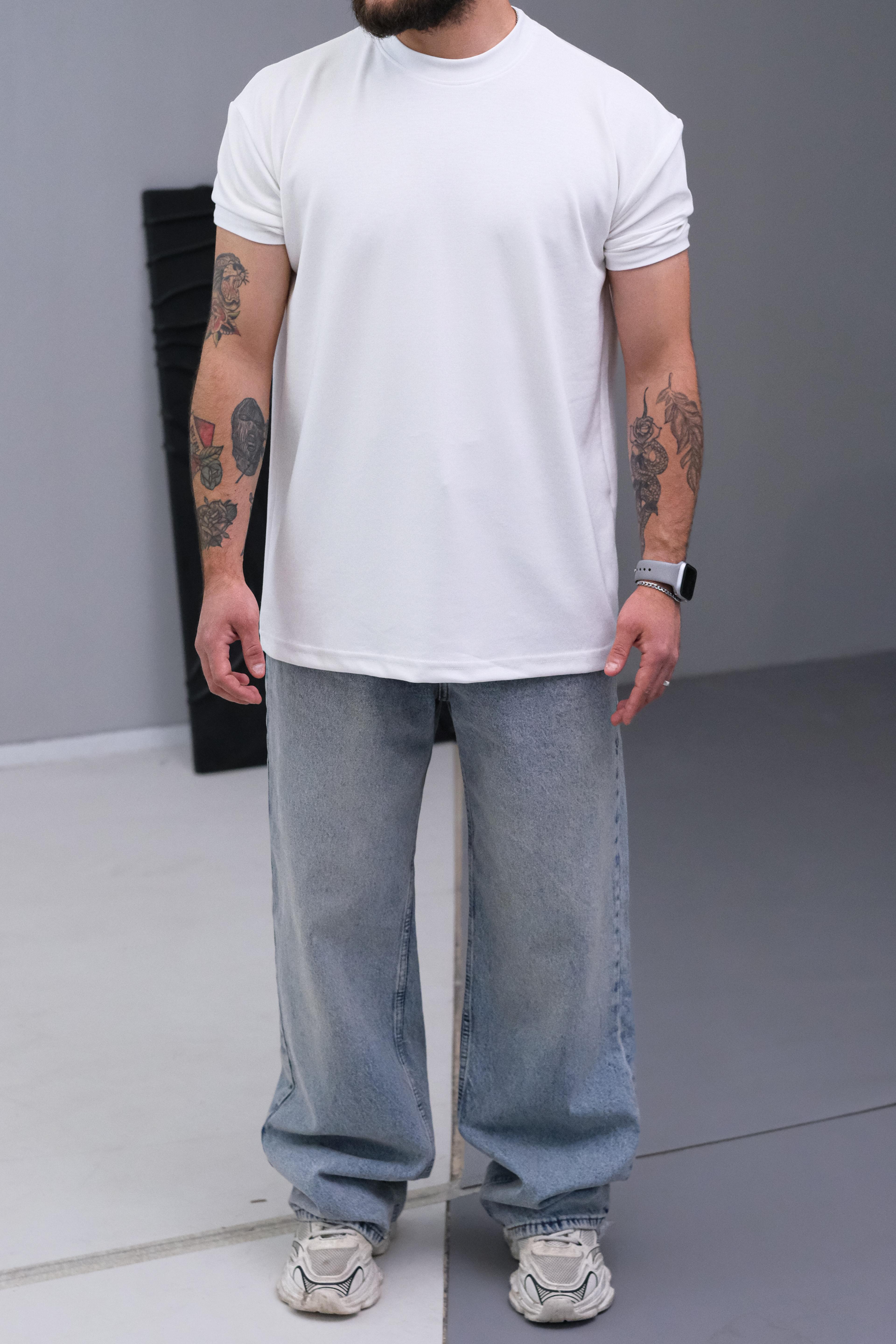 Beyaz Casual Özel Tasarım Tshirt 