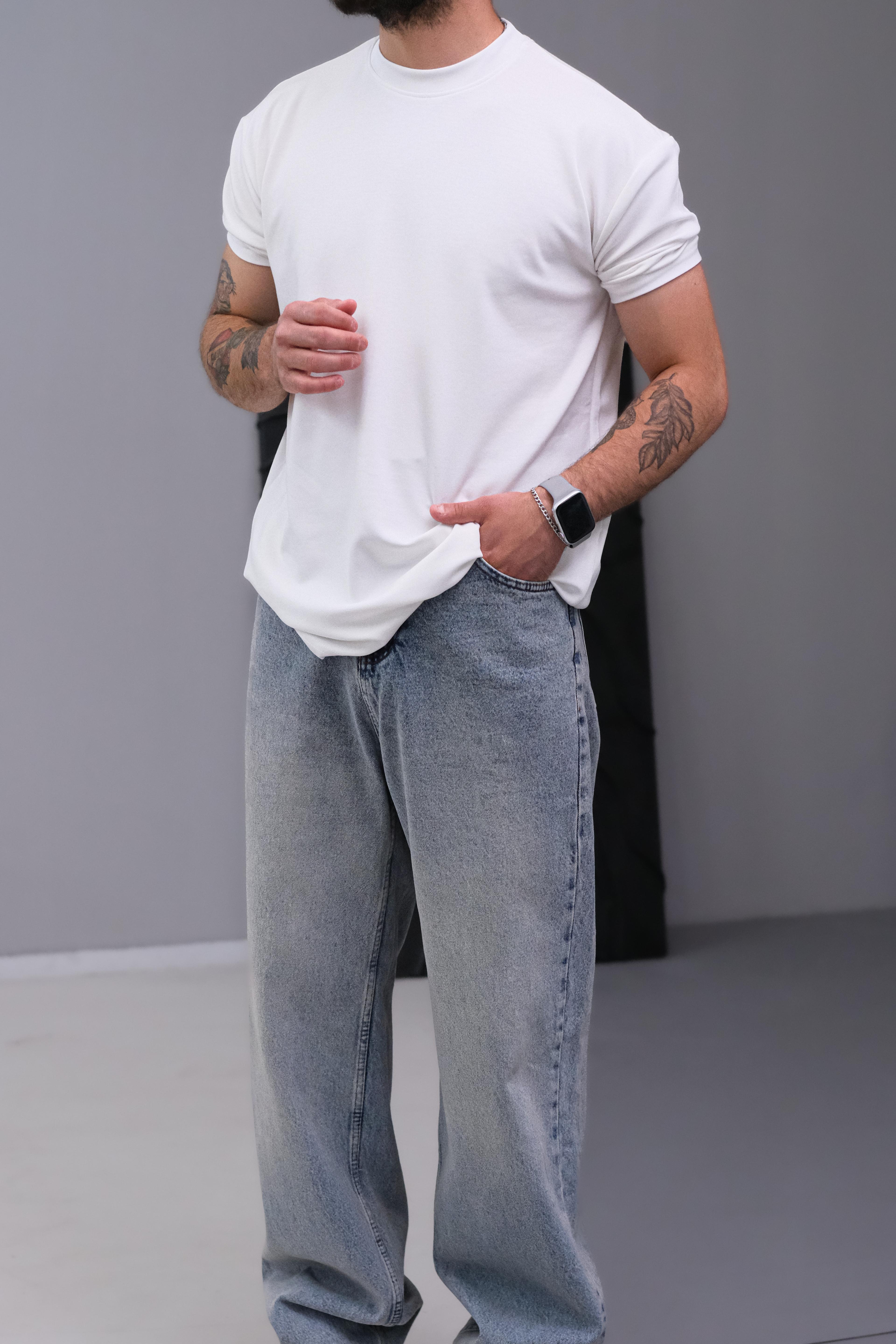 Beyaz Casual Özel Tasarım Tshirt 